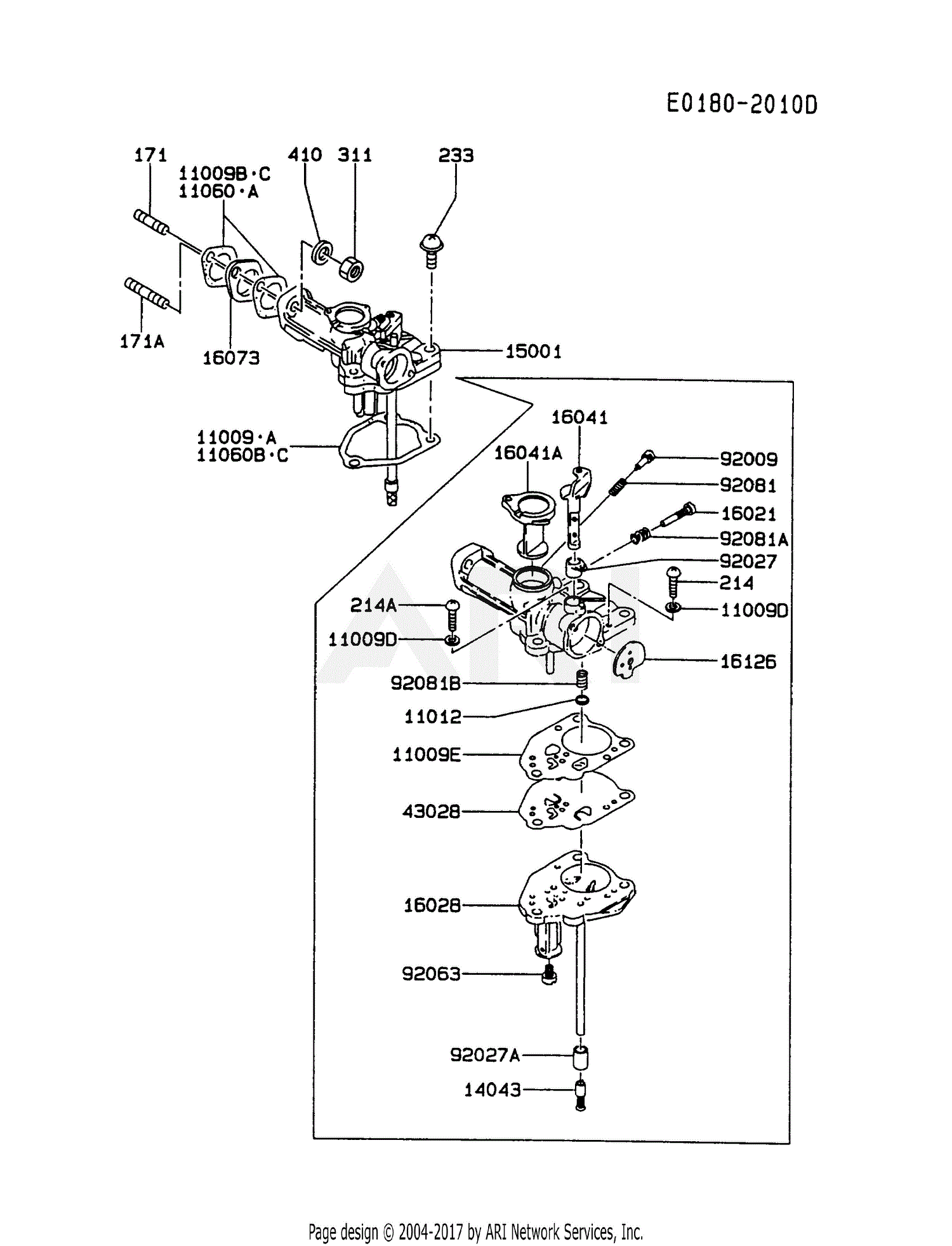 FA210D-LS00 4 Engine FA210D Parts Diagram for CARBURETOR