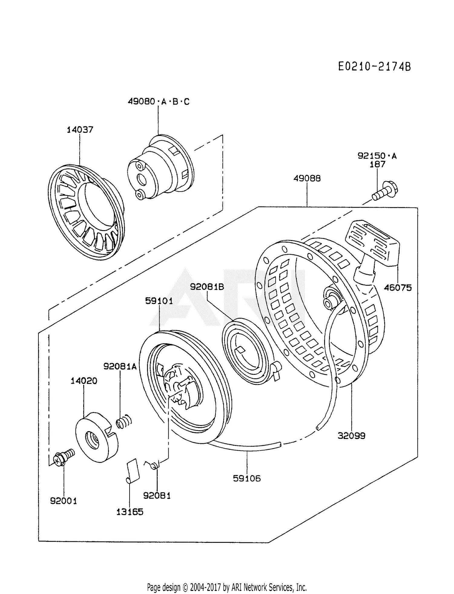FA210D-LS00 4 Stroke FA210D Parts Diagram for STARTER