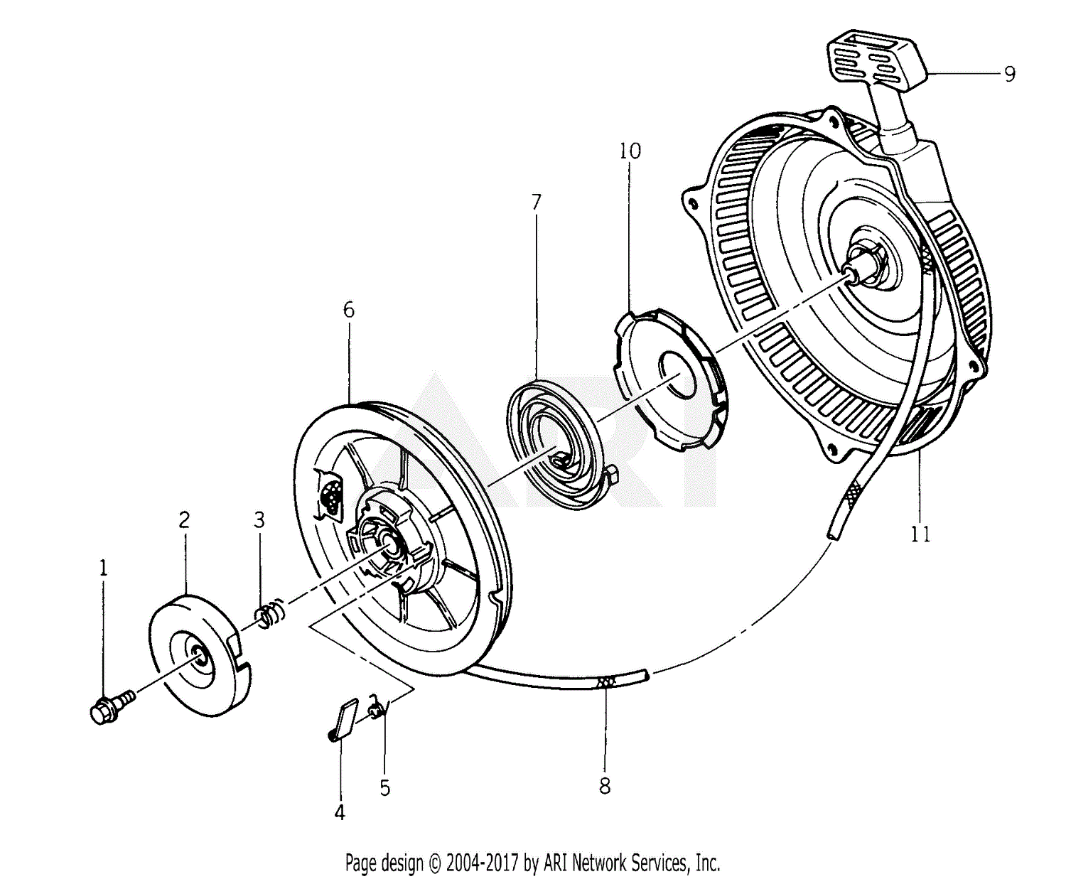 Kawasaki FB460V-AS05 4 Stroke Engine FB460V Parts Diagram for Recoil