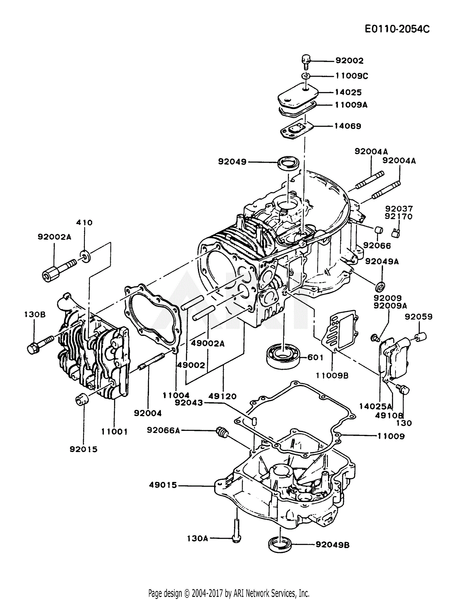 Kawasaki FB460V-ES07 4 Stroke Engine FB460V Parts Diagram for CYLINDER