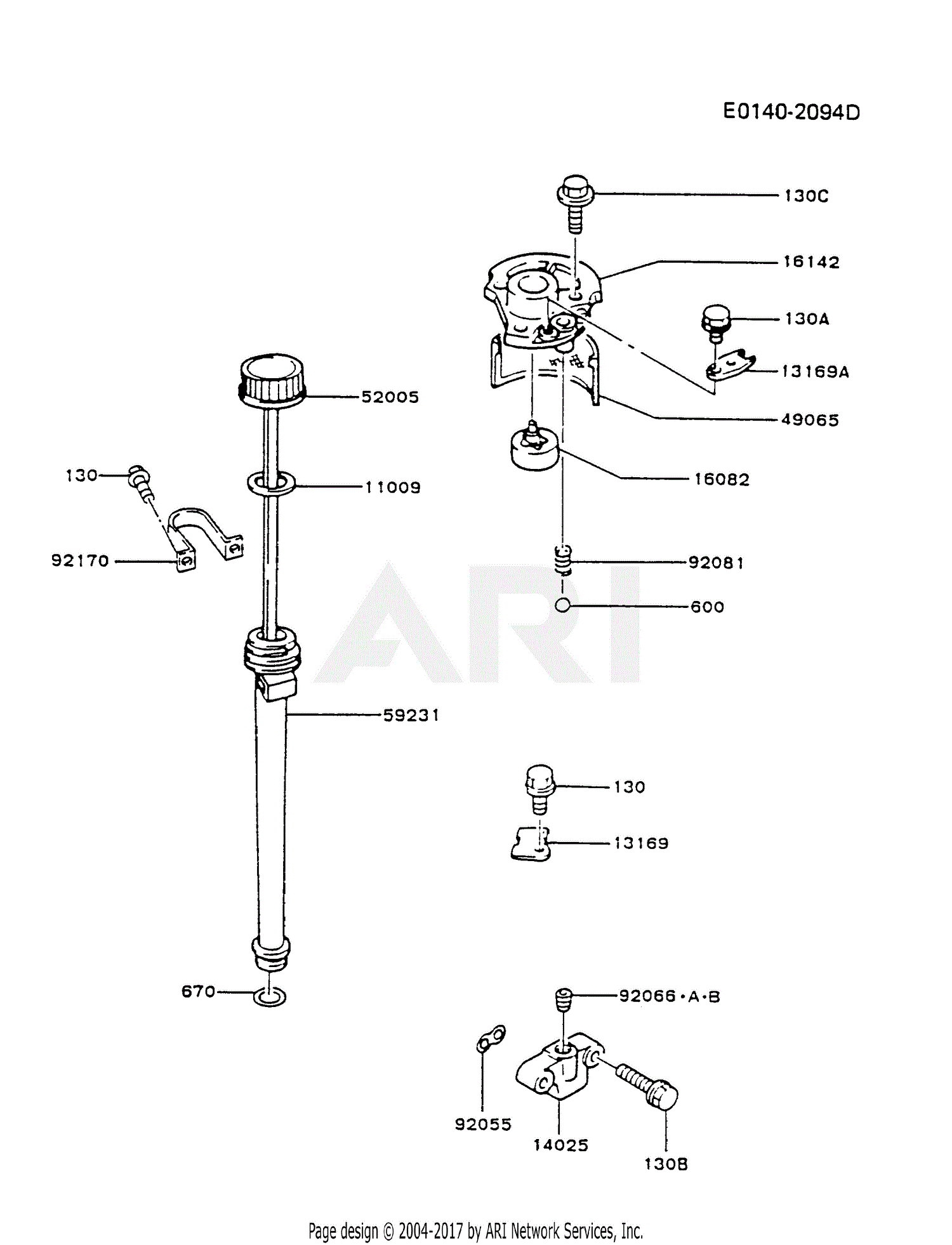 Kawasaki FB460V-FS08 4 Stroke Engine FB460V Parts Diagram for