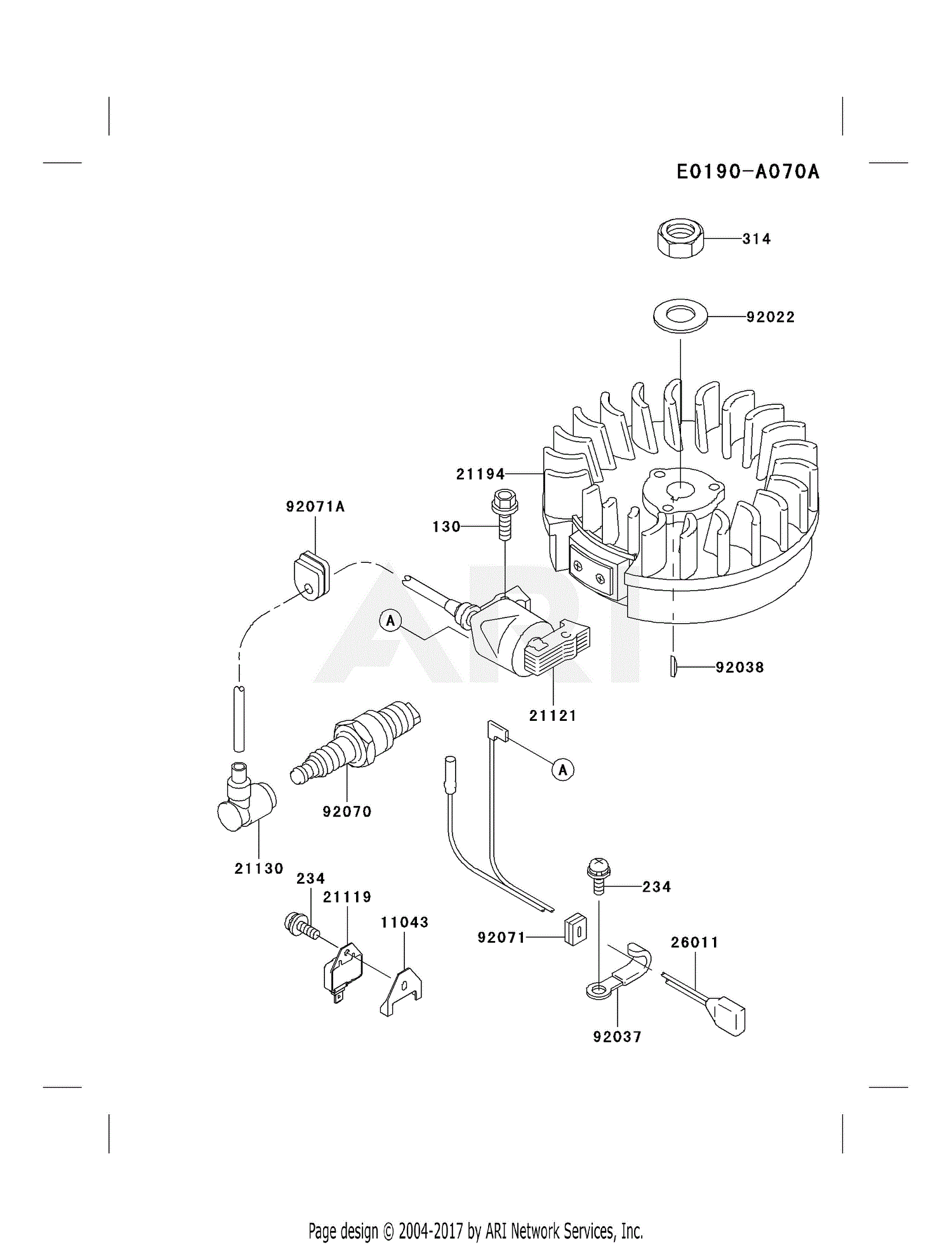 Kawasaki FB460V-LS01 4 Stroke Engine FB460V Parts Diagram for ELECTRIC-EQUIPMENT