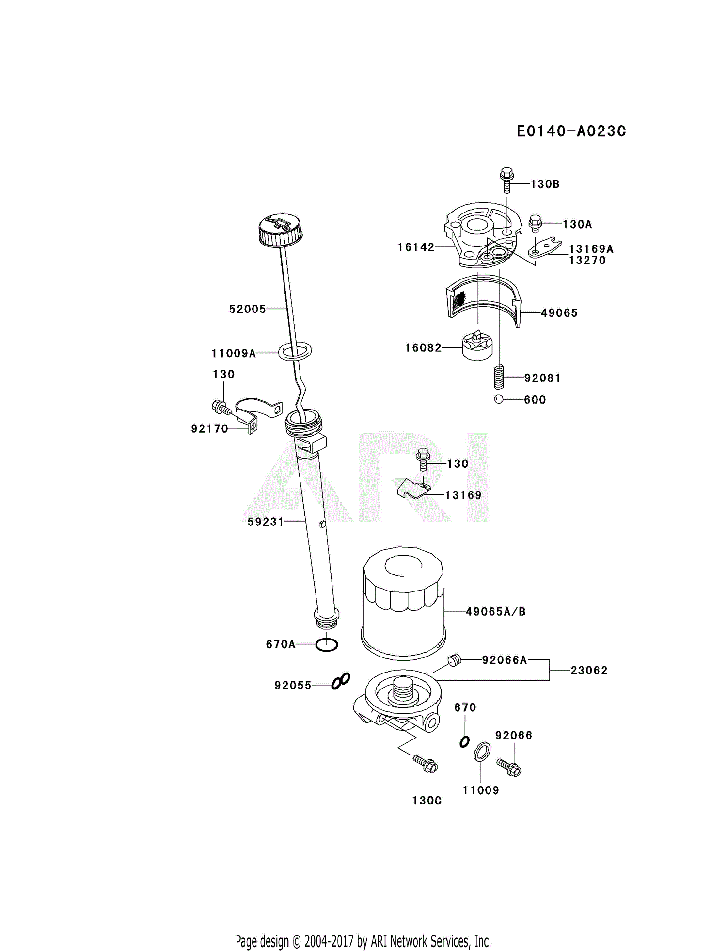 Kawasaki FB460V-MS14 4 Stroke Engine FB460V Parts Diagram for