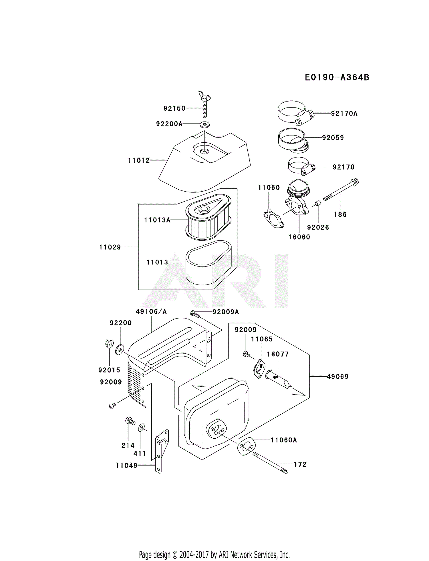 Kawasaki FC150V-ES30 4 Stroke Engine FC150V Parts Diagram for AIR ...