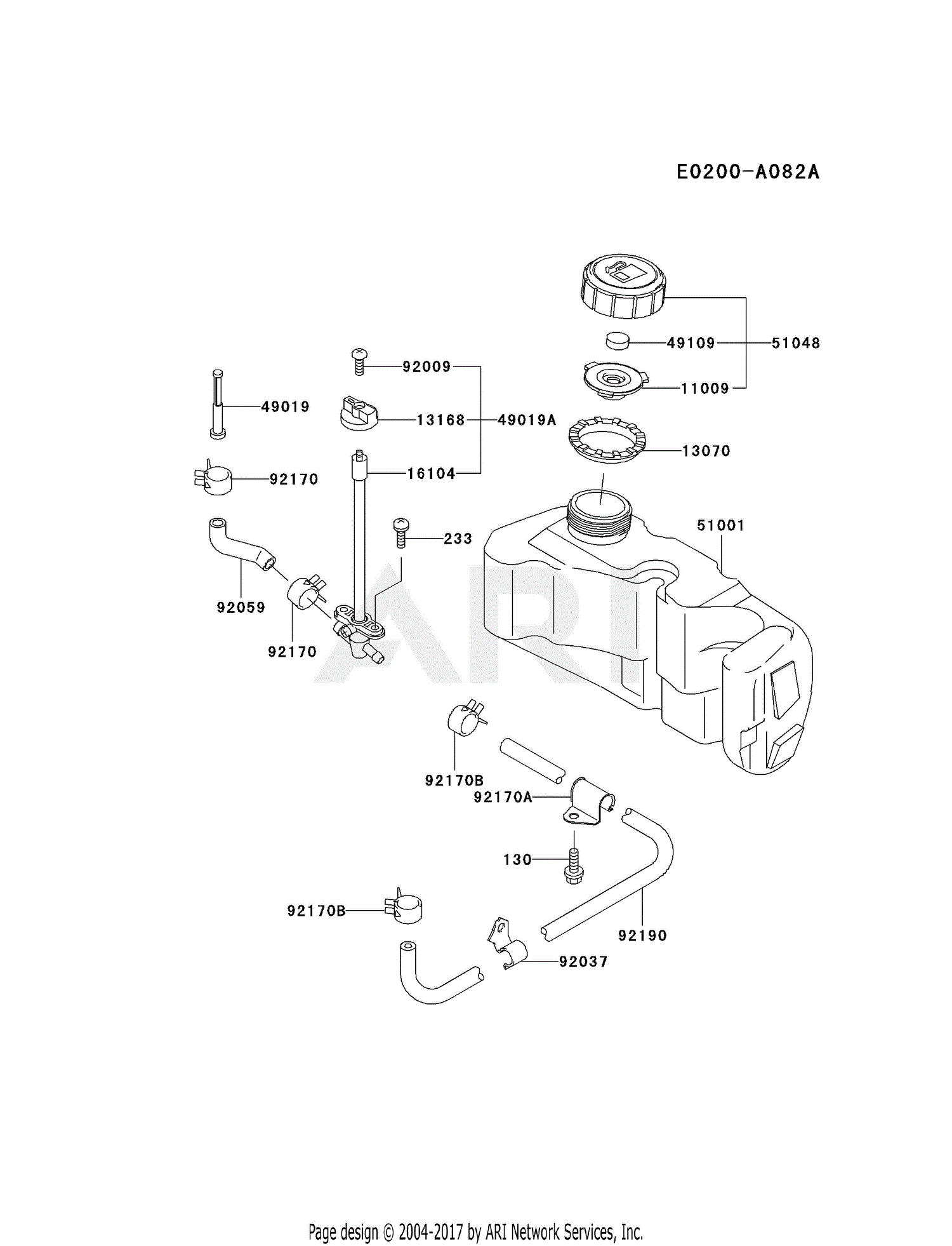 Kawasaki FC150V-ES30 4 Stroke Engine FC150V Parts Diagram for FUEL 