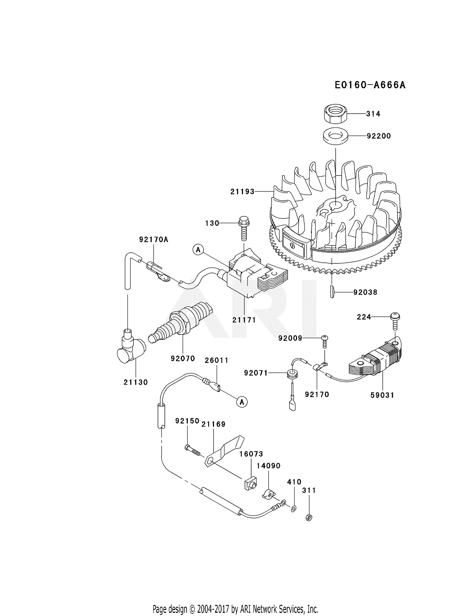 Kawasaki FC150V-ES31 4 Stroke Engine FC150V Parts Diagram for ELECTRIC ...