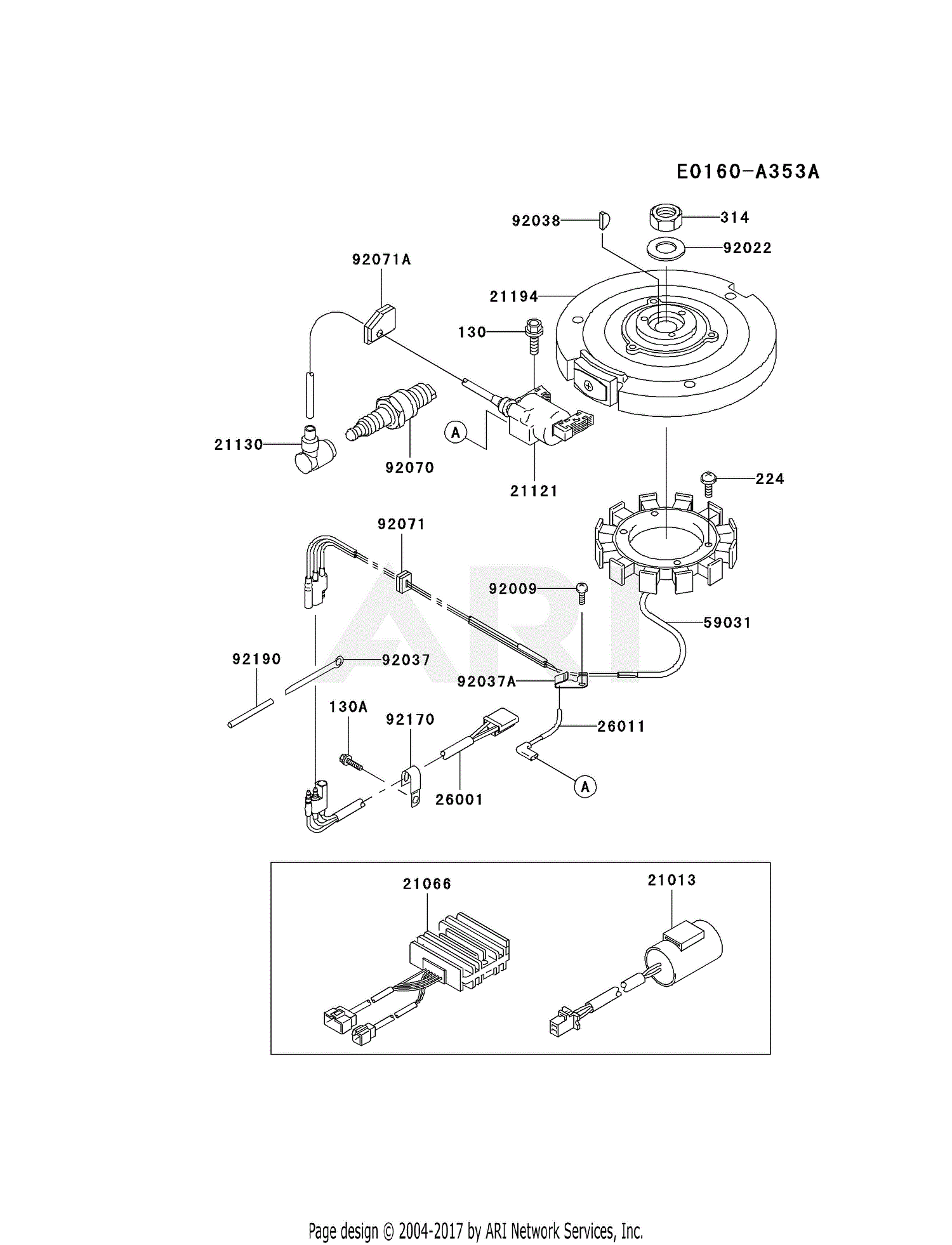 Kawasaki Fc290v As16 4 Stroke Engine Fc290v Parts Diagram For Electric Equipment