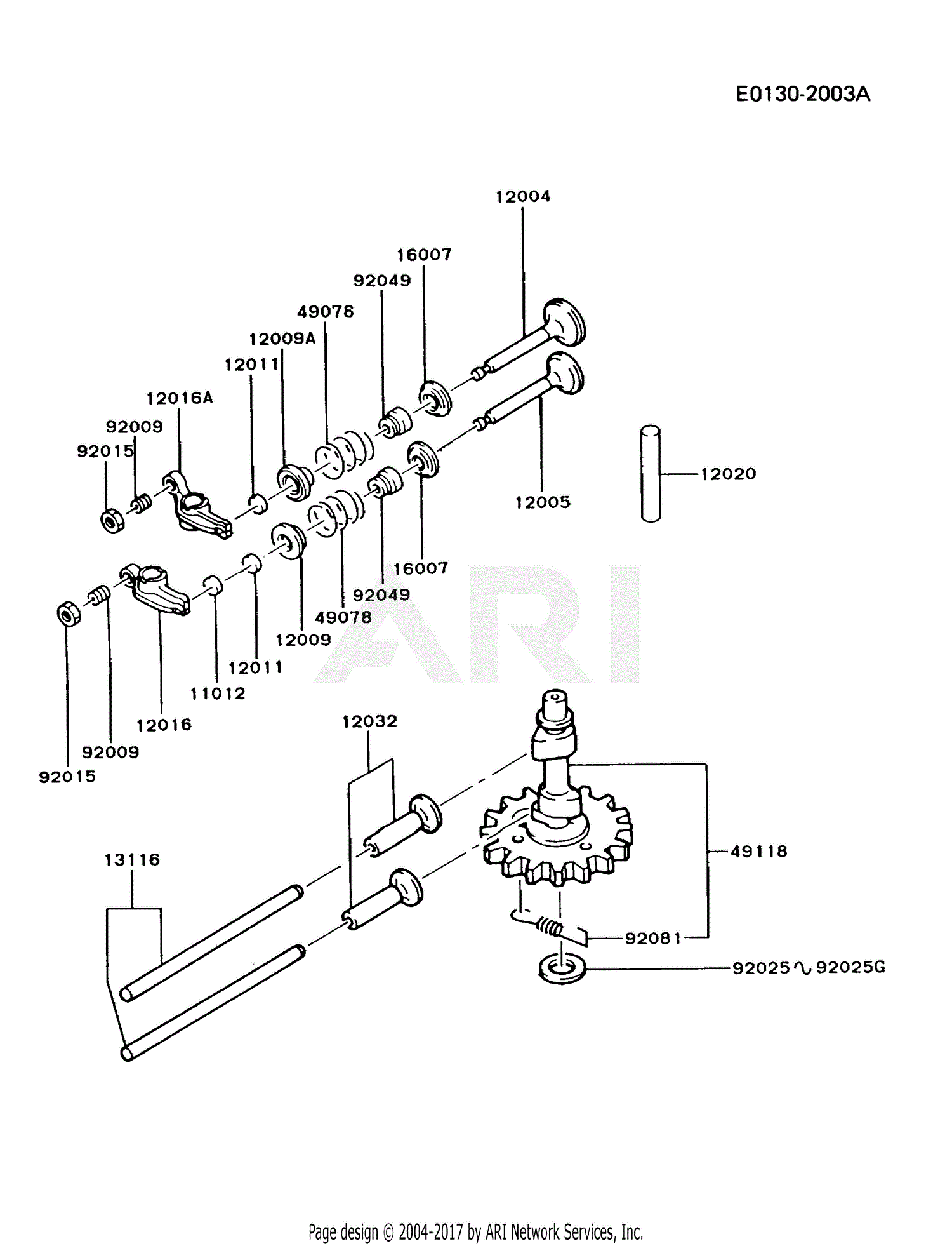 Kawasaki FC290V-BS05 4 Stroke Engine FC290V Parts Diagram for VALVE ...