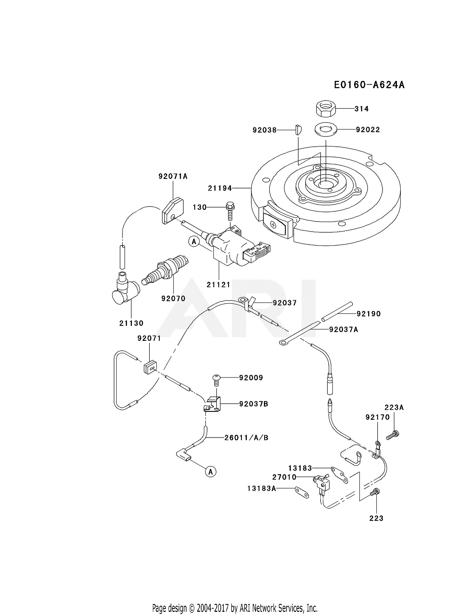 Kawasaki FC290V-DS13 4 Stroke Engine FC290V Parts Diagram for ELECTRIC