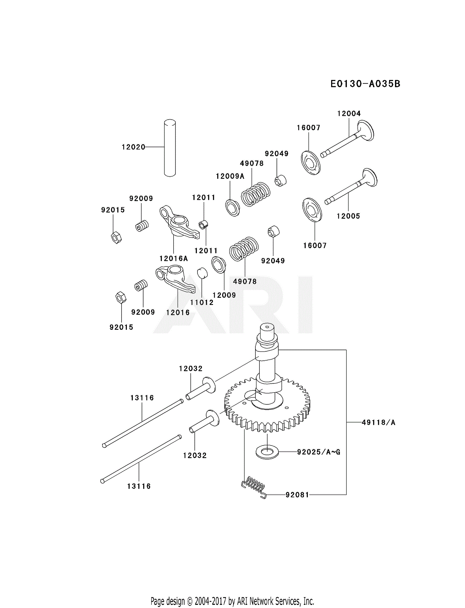 Kawasaki FC290V-DS15 4 Stroke Engine FC290V Parts Diagram for VALVE ...