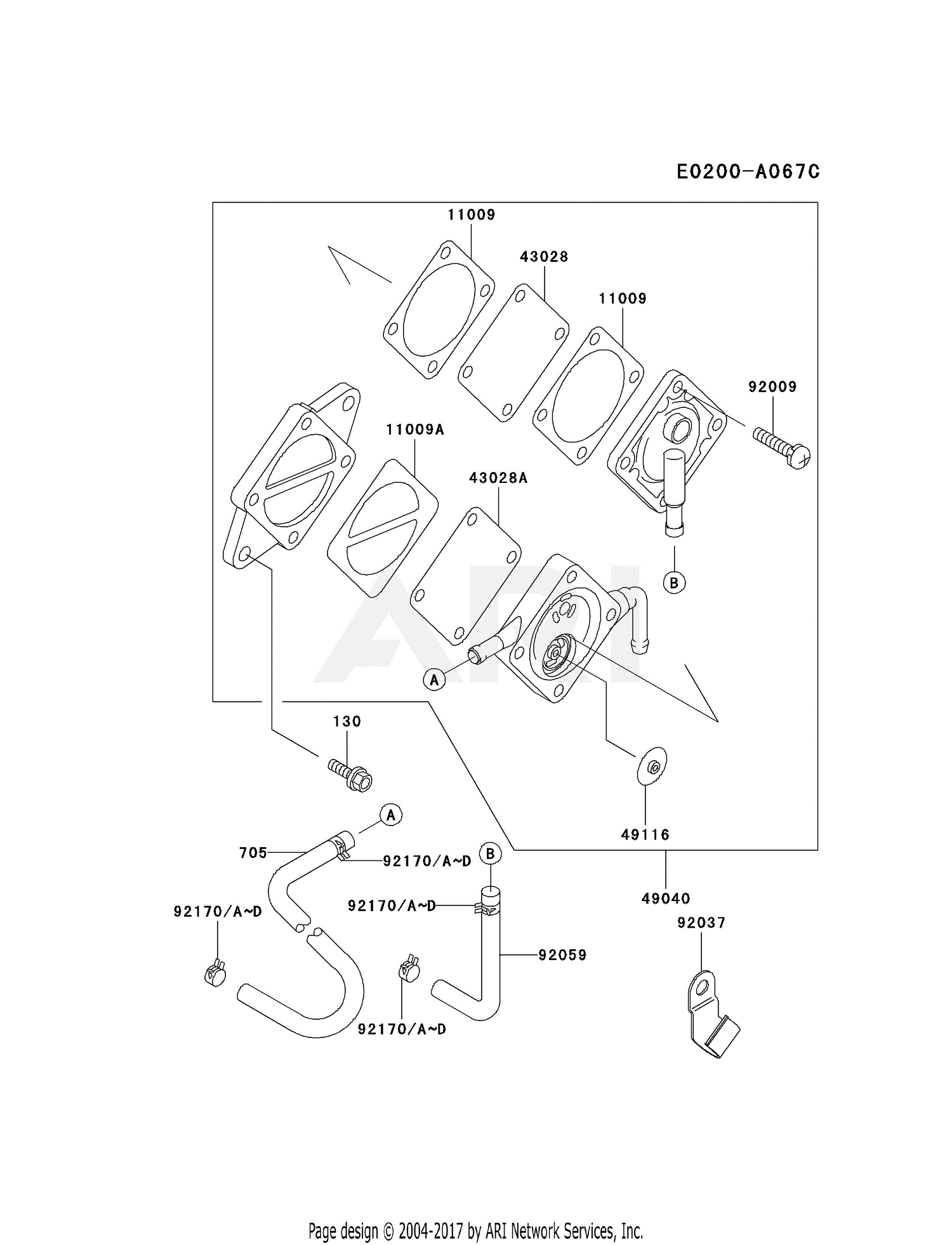 Kawasaki FC290V-ES05 4 Stroke Engine FC290V Parts Diagram for FUEL-TANK ...