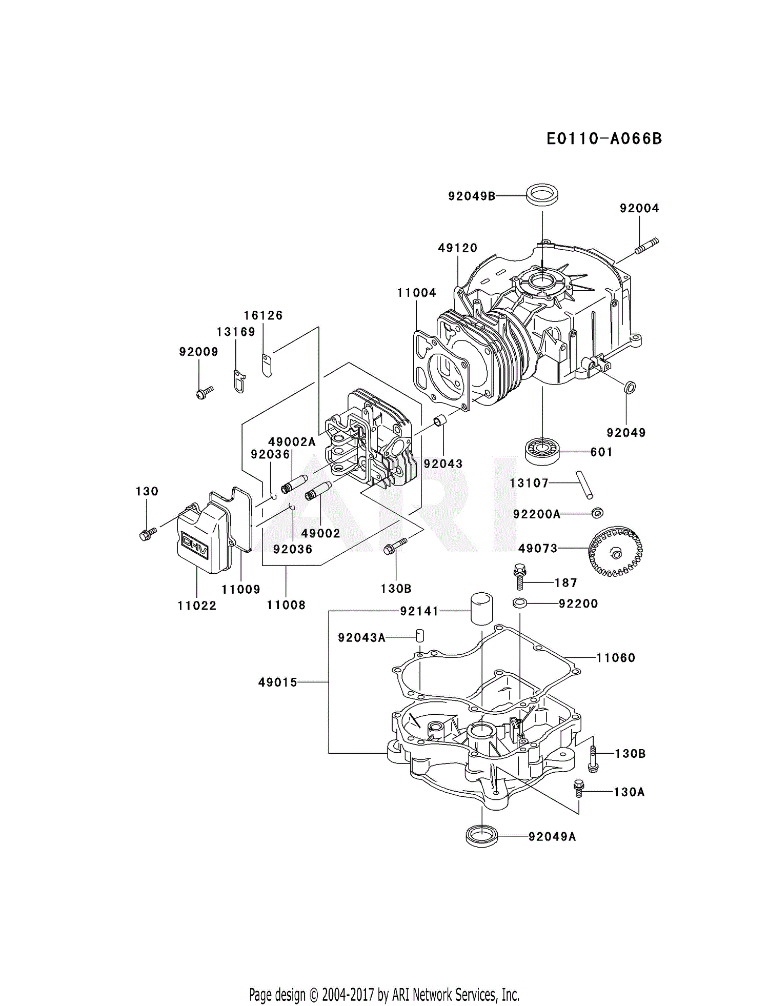 Kawasaki Fc290v Fs04 4 Stroke Engine Fc290v Parts Diagram For Cylinder Crankcase