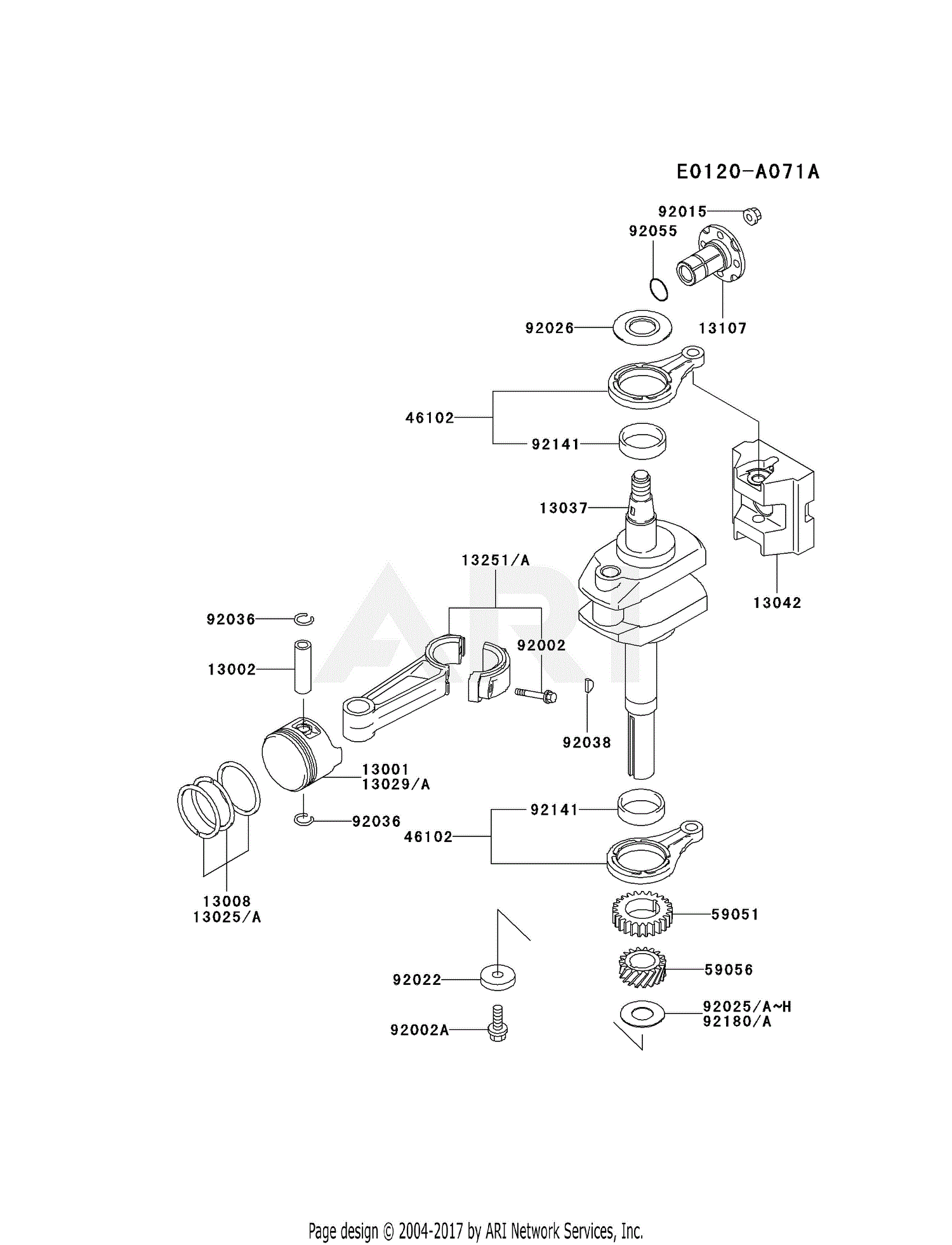 Kawasaki Fc290v Fs04 4 Stroke Engine Fc290v Parts Diagram For Piston Crankshaft