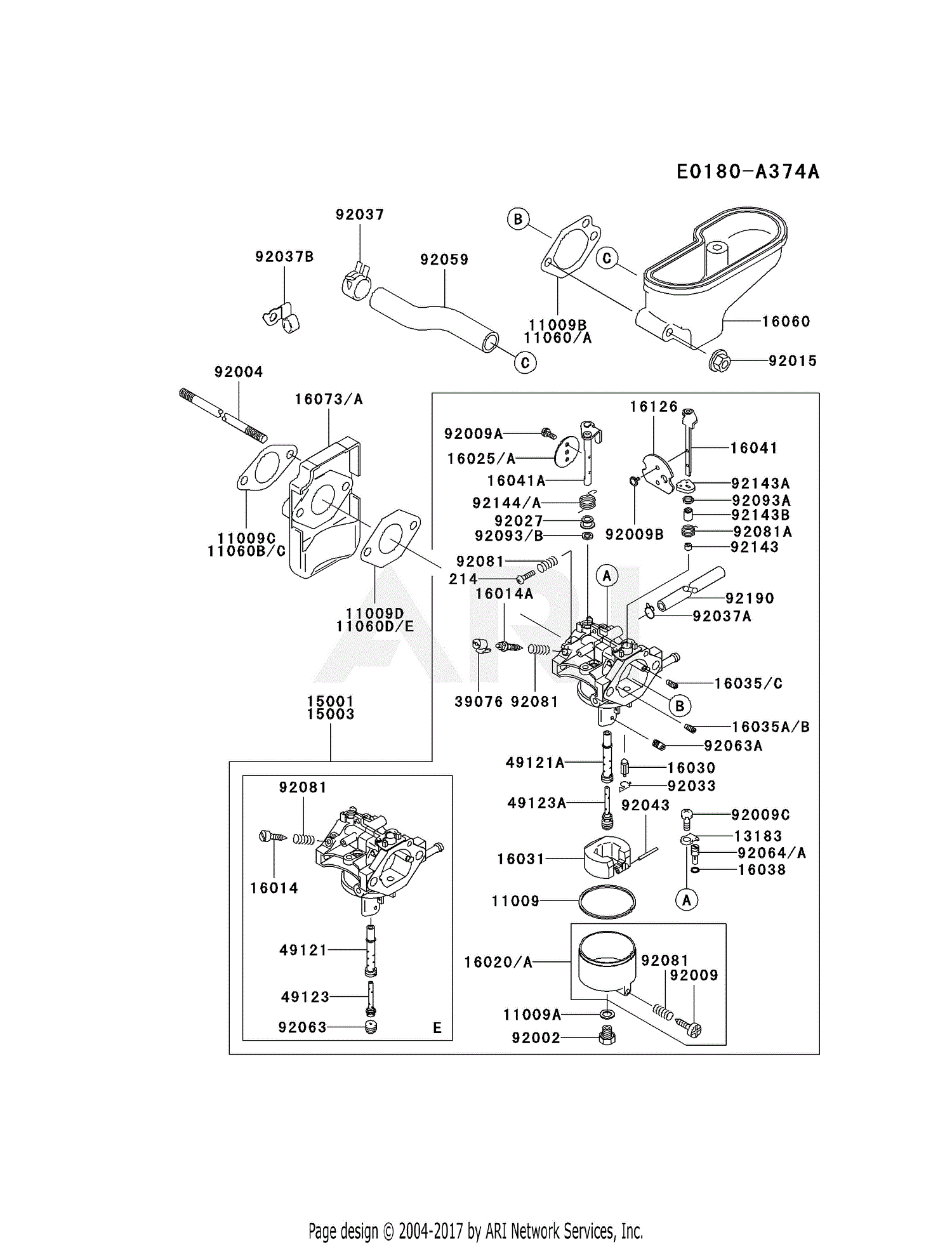 Kawasaki Fc290v Fs05 4 Stroke Engine Fc290v Parts Diagram For Carburetor