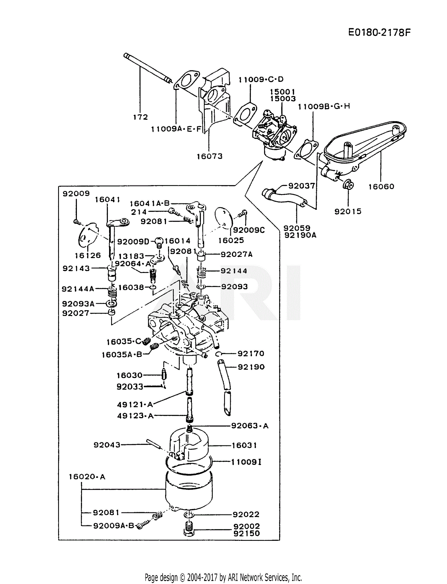 Kawasaki Fc4v As05 4 Stroke Engine Fc4v Parts Diagram For Carburetor