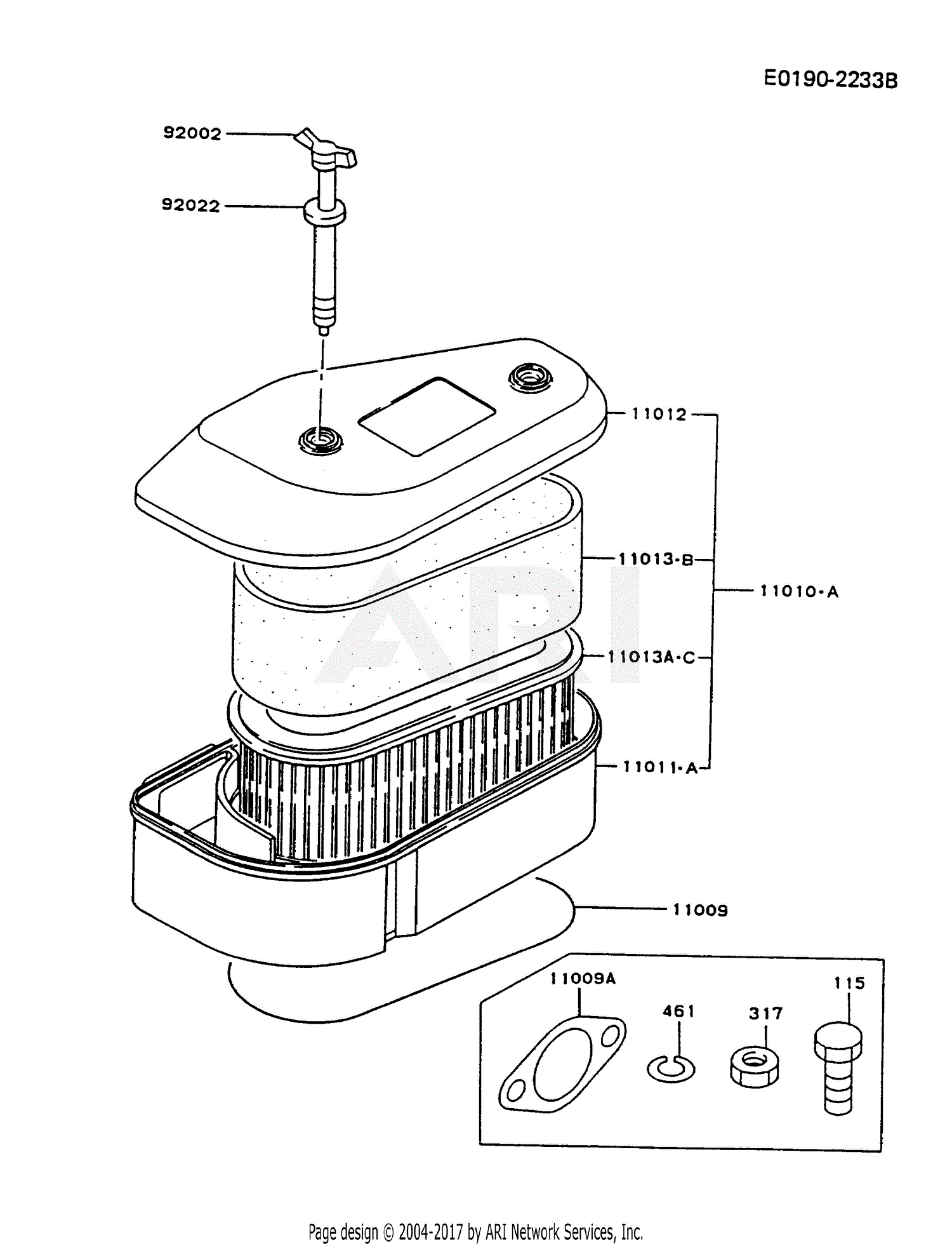 Kawasaki Fc4v As08 4 Stroke Engine Fc4v Parts Diagram For Air Filter Muffler