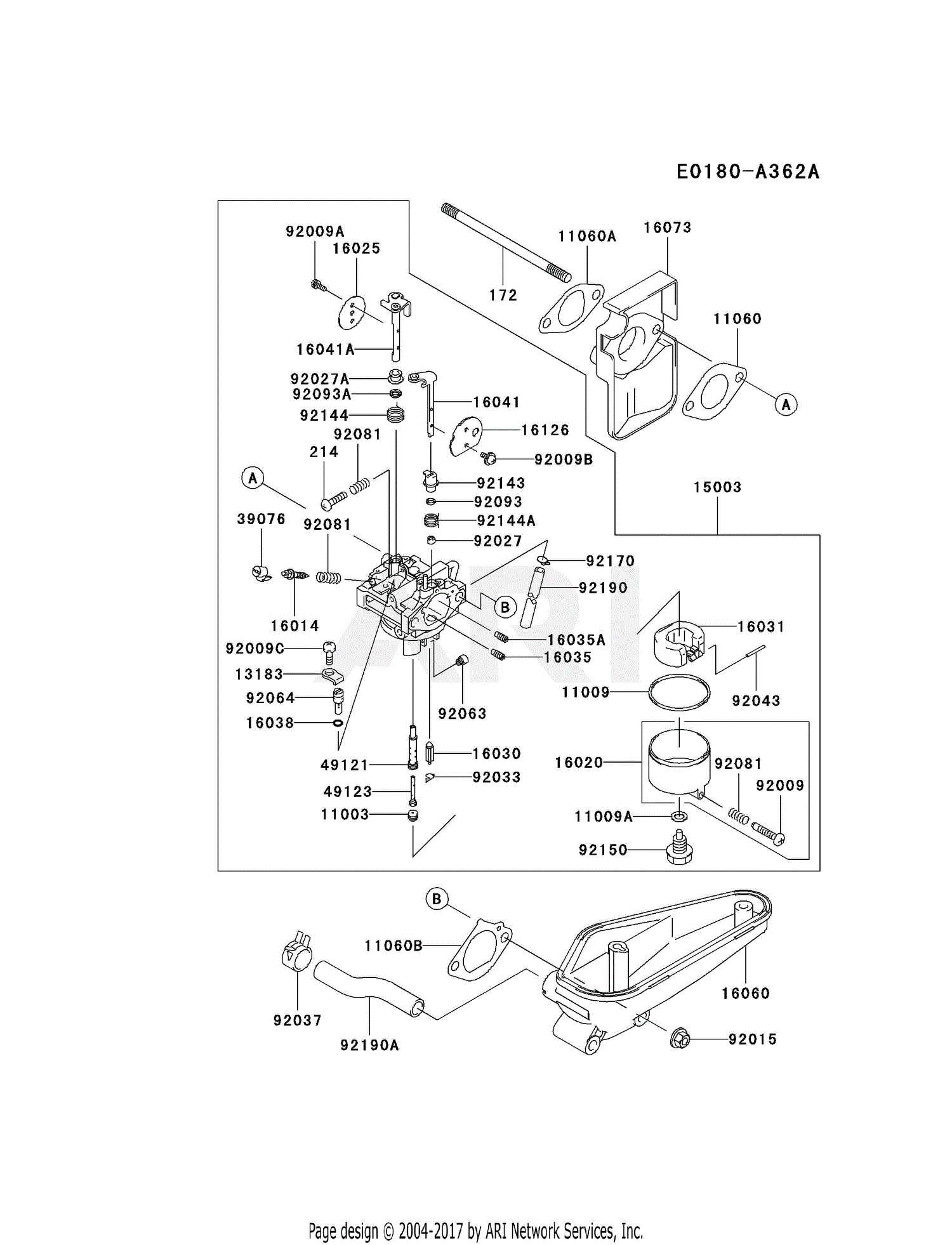 Kawasaki Fc4v As22 4 Stroke Engine Fc4v Parts Diagram For Carburetor