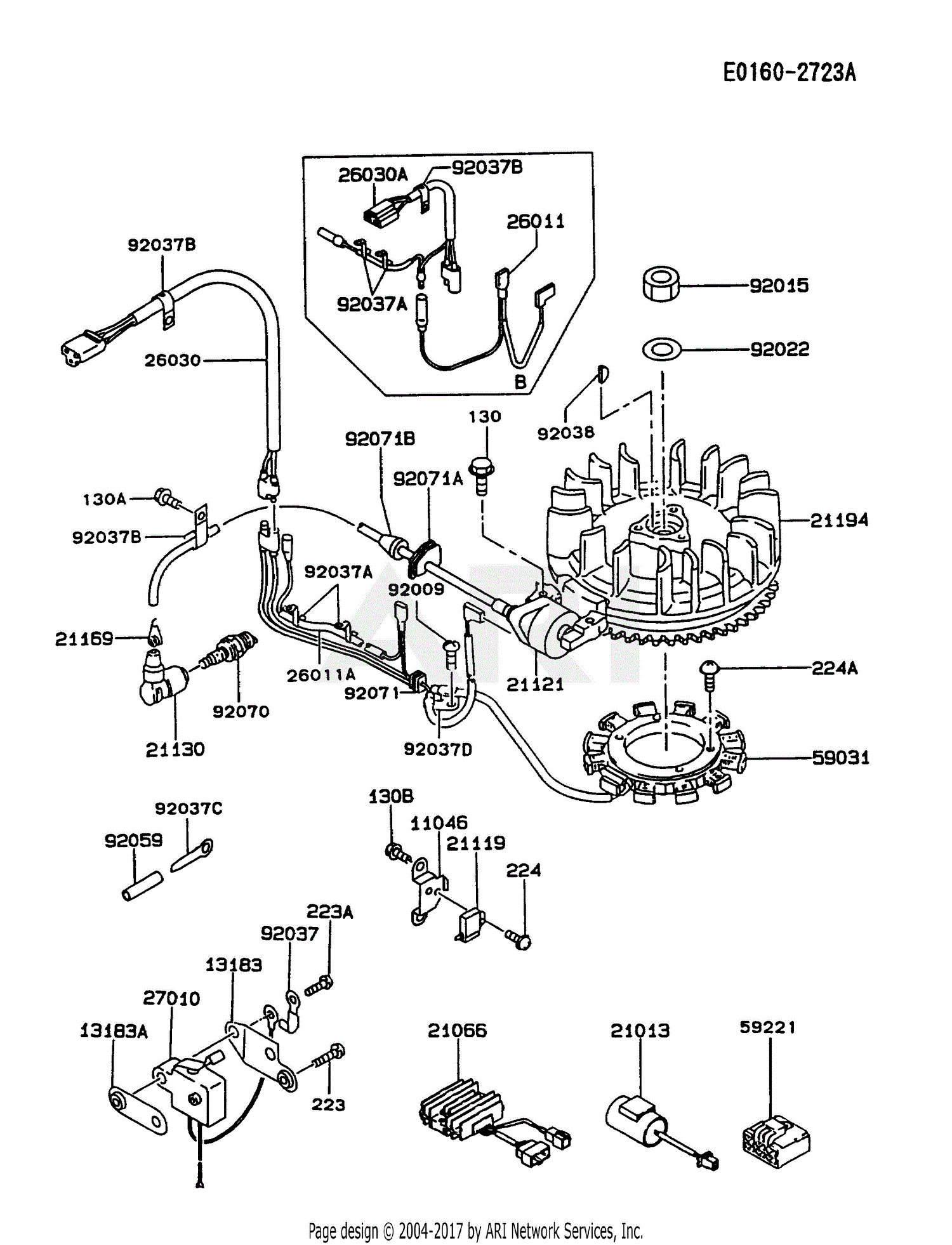 Kawasaki FC420V-BS13 4 Stroke Engine FC420V Parts Diagram for ELECTRIC