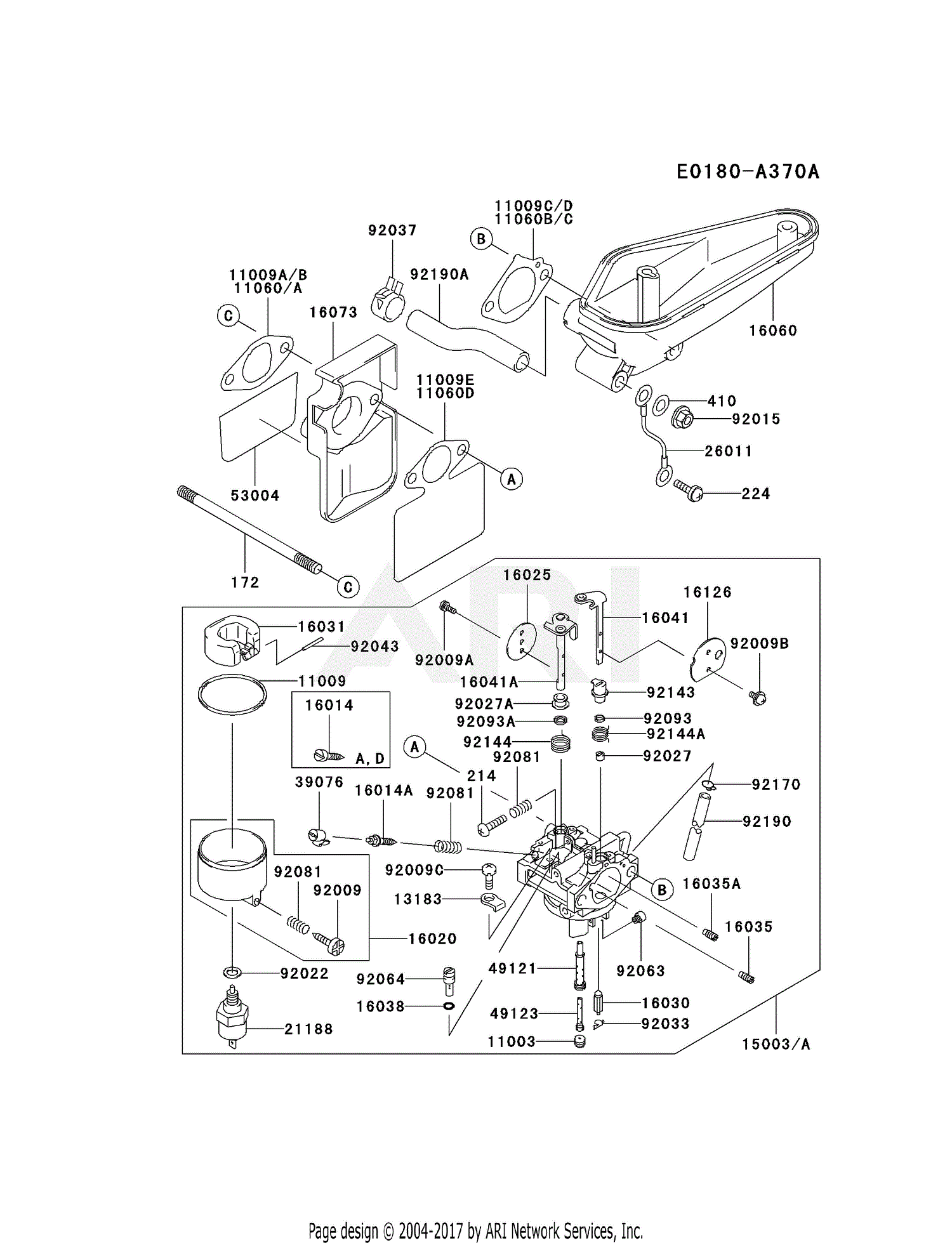 Kawasaki Fc4v Es16 4 Stroke Engine Fc4v Parts Diagram For Carburetor