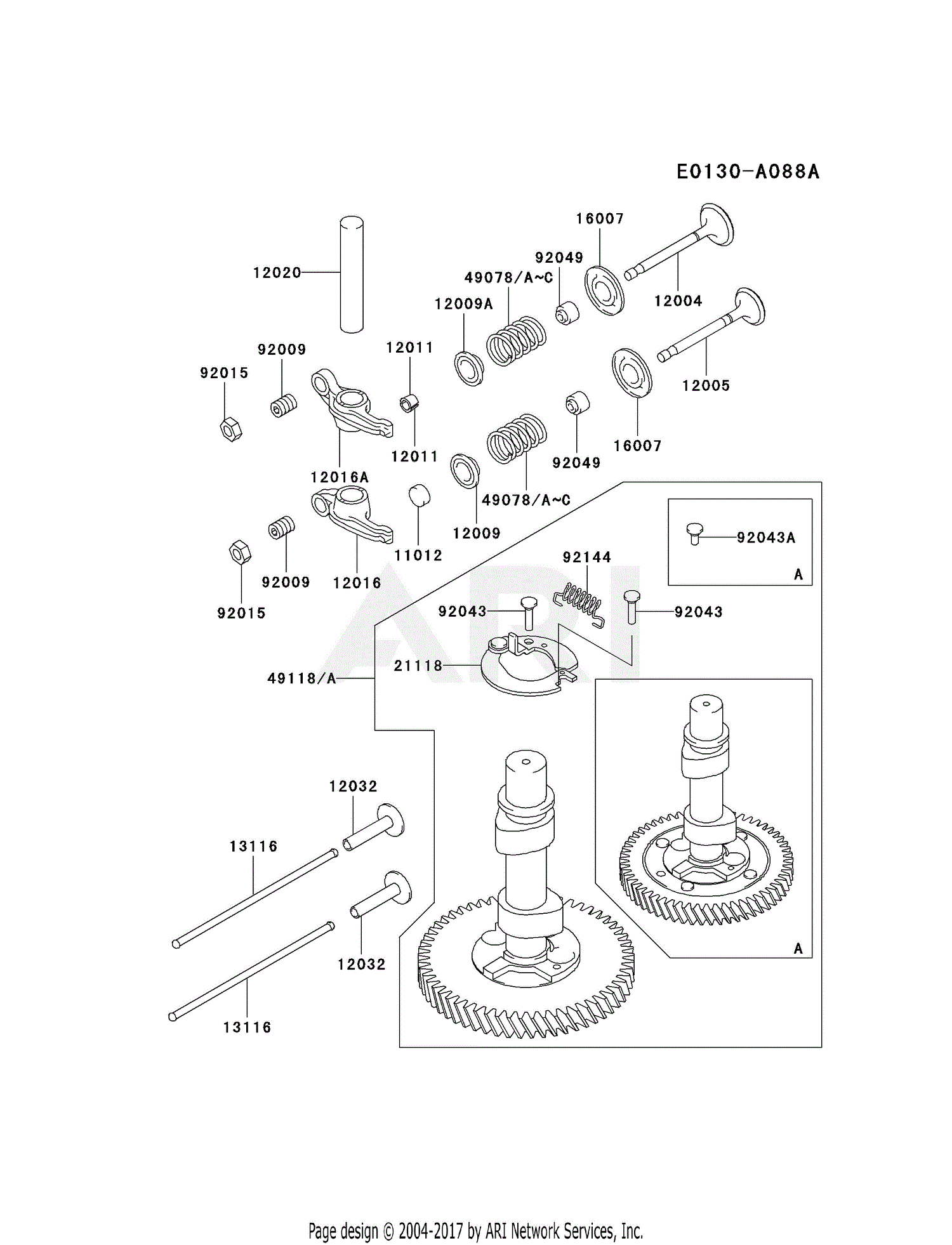 Kawasaki Fc4v Fs16 4 Stroke Engine Fc4v Parts Diagram For Valve Camshaft