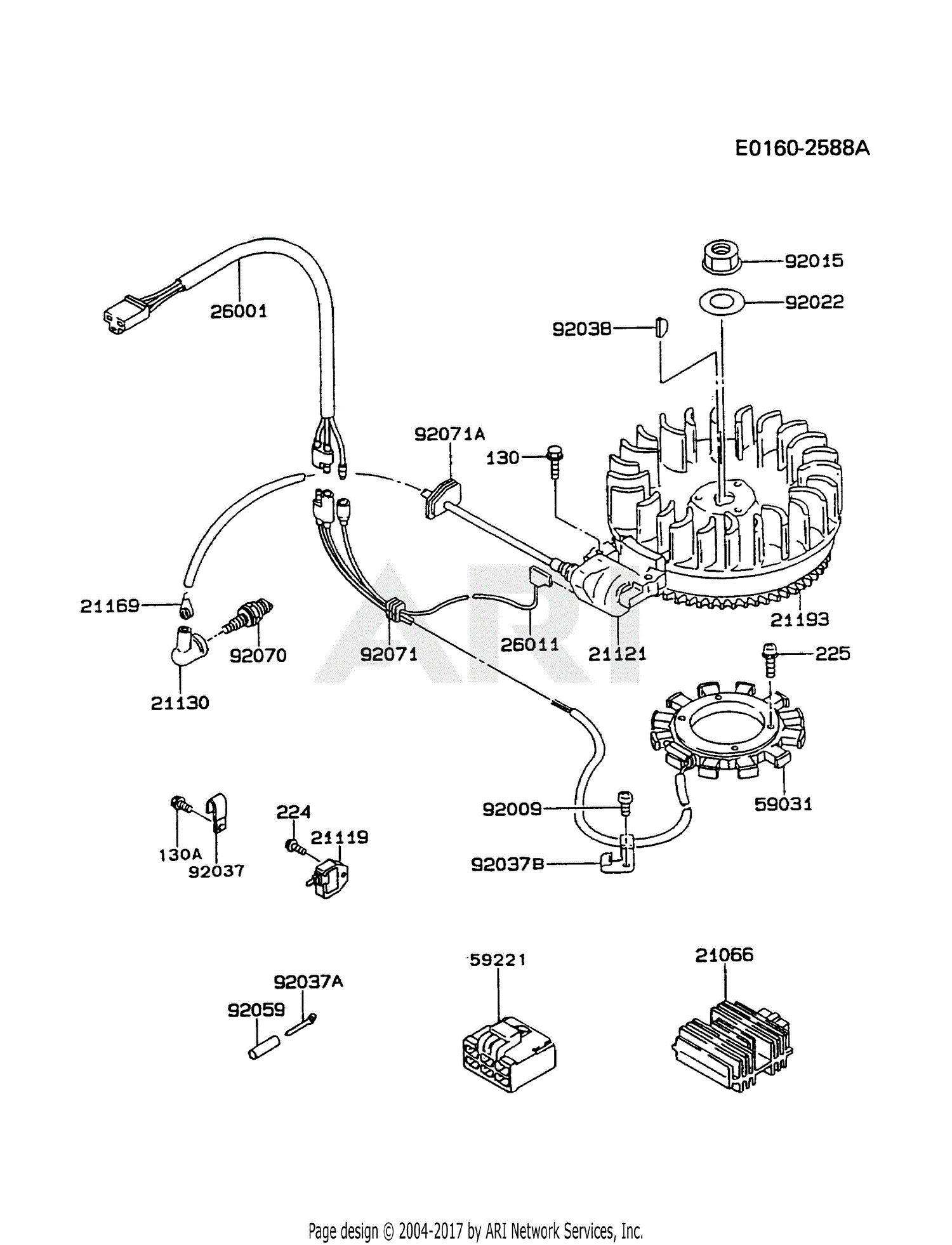 Kawasaki FC540V-AS13 4 Stroke Engine FC540V Parts Diagram for ELECTRIC