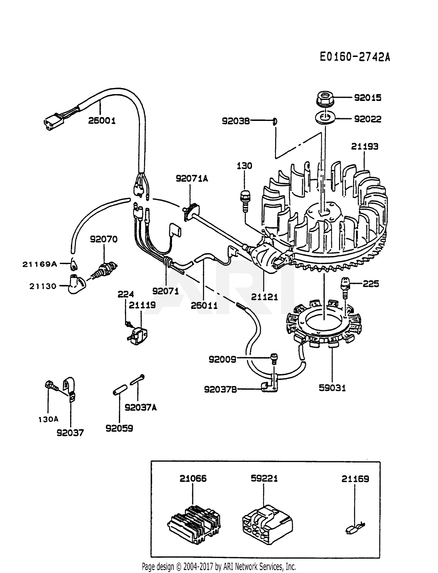 Kawasaki FC540V-BS04 4 Stroke Engine FC540V Parts Diagram for ELECTRIC