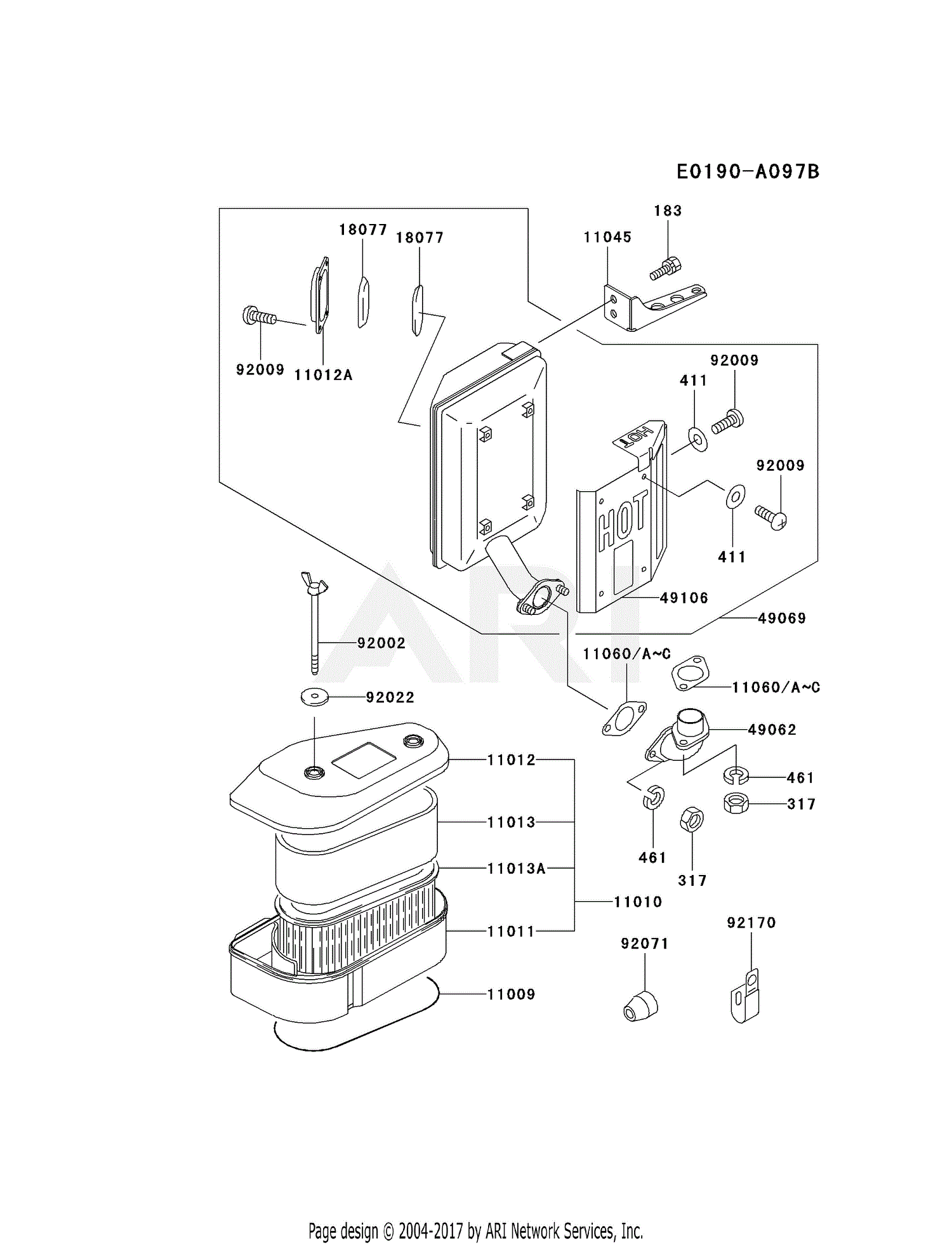 Kawasaki FC540V-FS13 4 Stroke Engine FC540V Parts Diagram for AIR