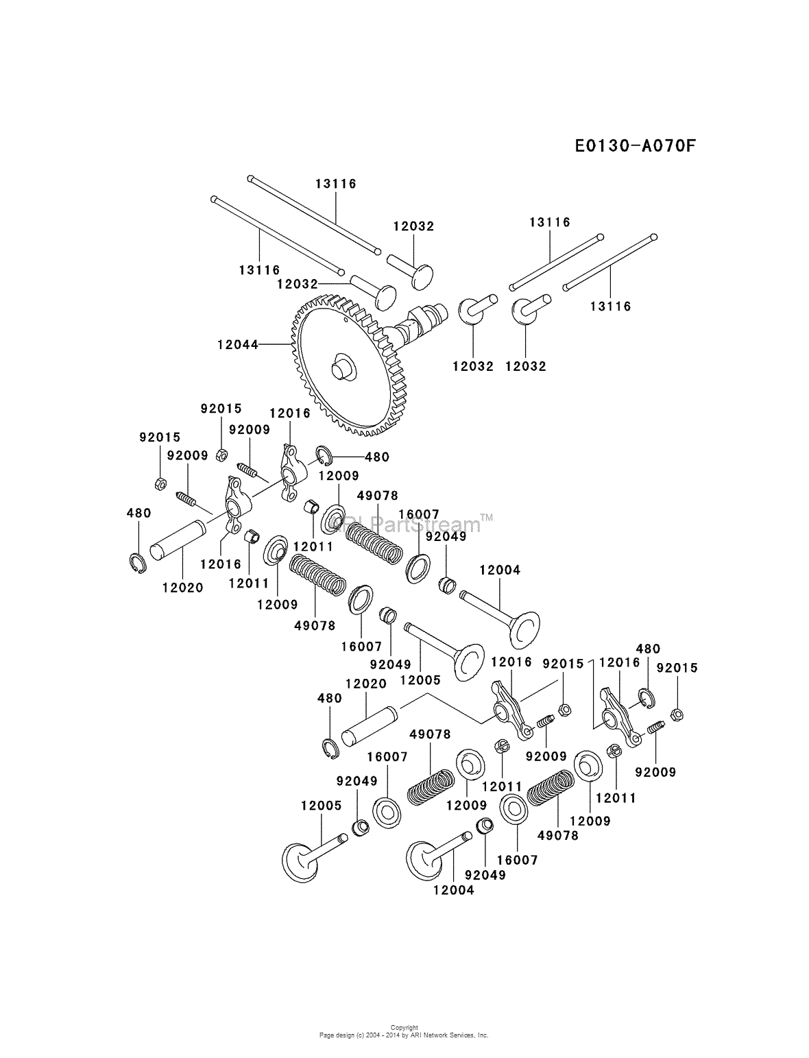 Kawasaki FD501D-AS05 4 Stroke Engine FD501D Parts Diagram ...