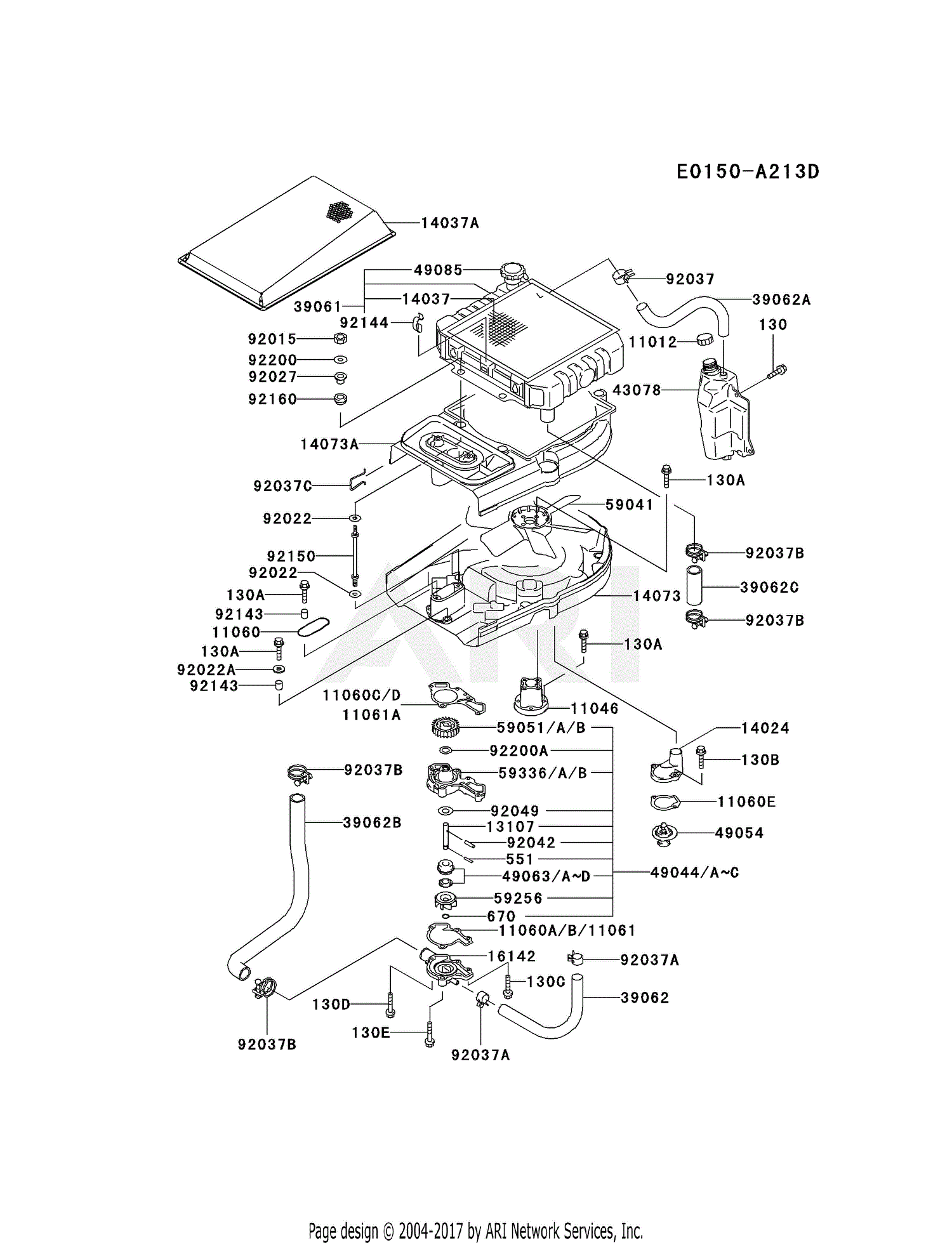 Kawasaki FD501V-AS02 4 Stroke Engine FD501V Parts Diagram for 