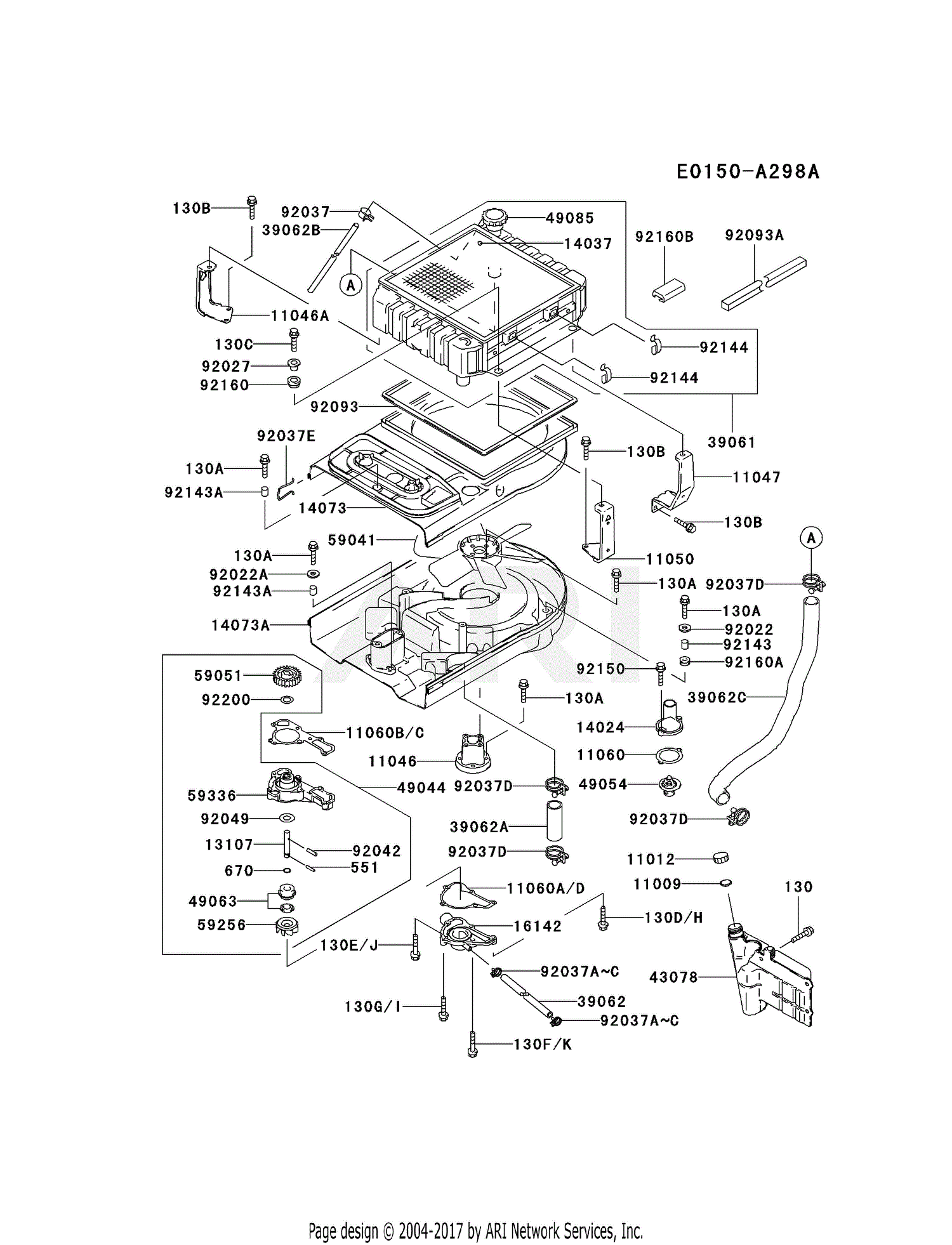 Kawasaki FD611V-BS00 4 Stroke Engine FD611V Parts Diagram for COOLING