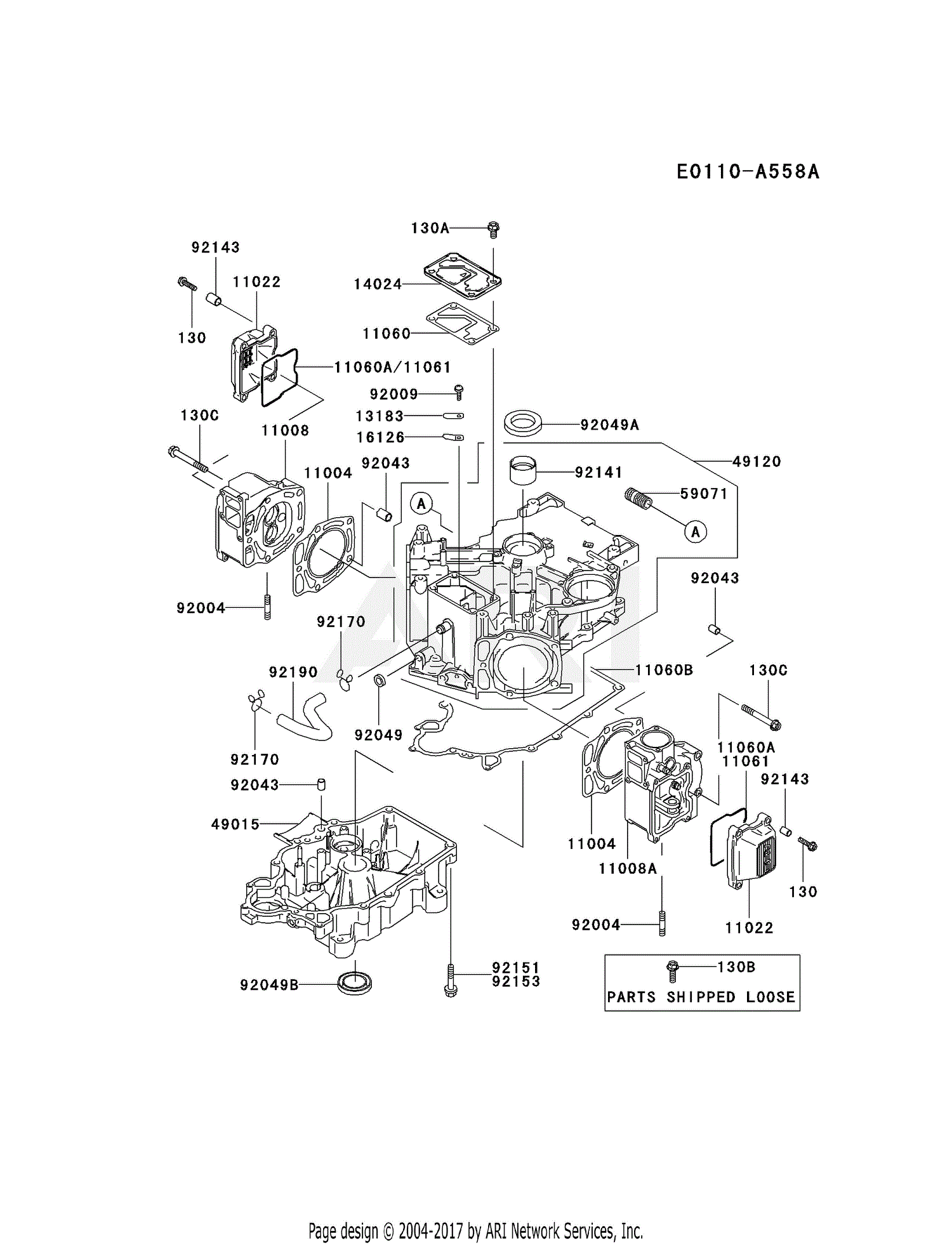 Kawasaki FD611V-CS00 4 Stroke Engine FD611V Parts Diagram for CYLINDER ...