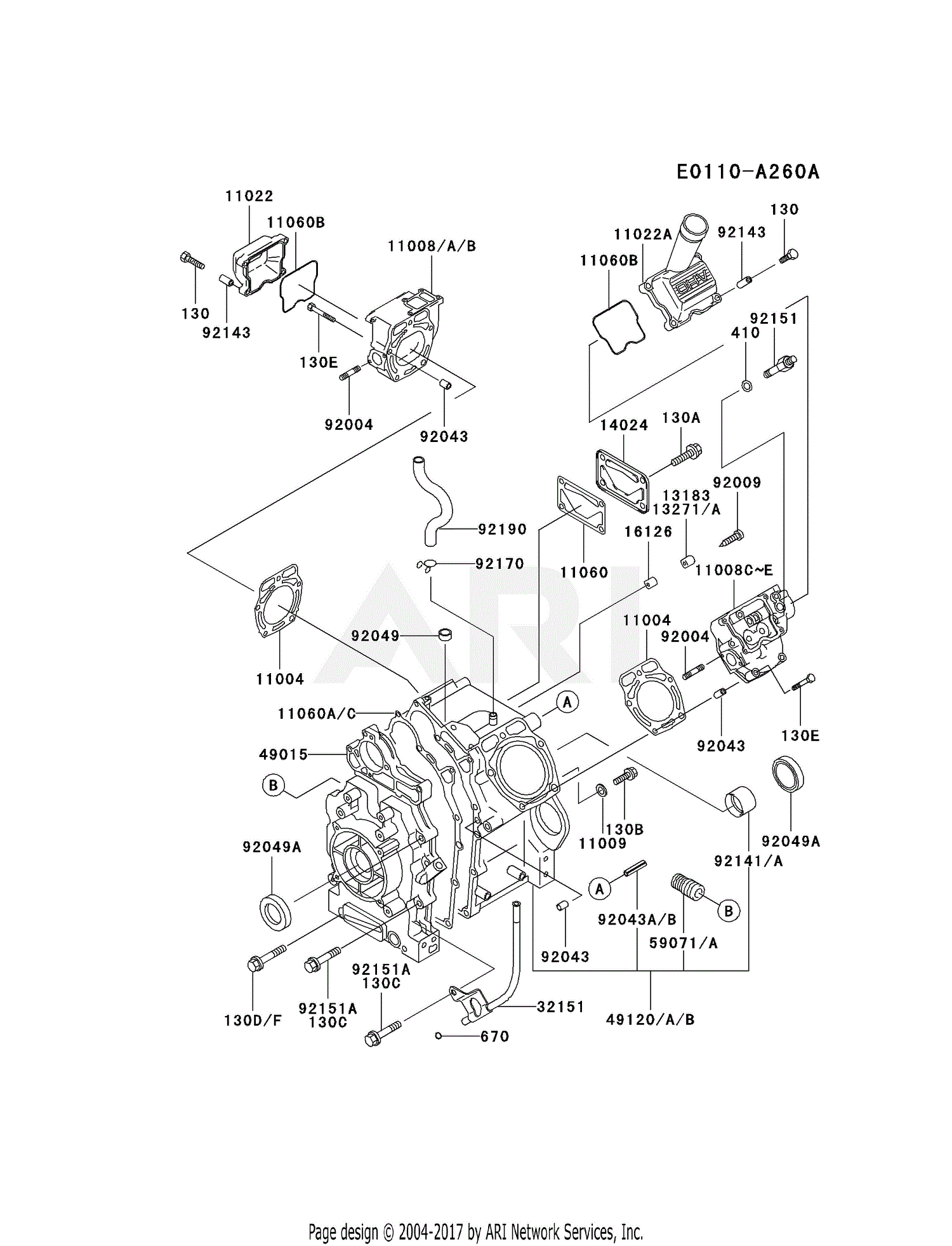 Kawasaki FD620D-BS21 4 Stroke Engine FD620D Parts Diagram for CYLINDER