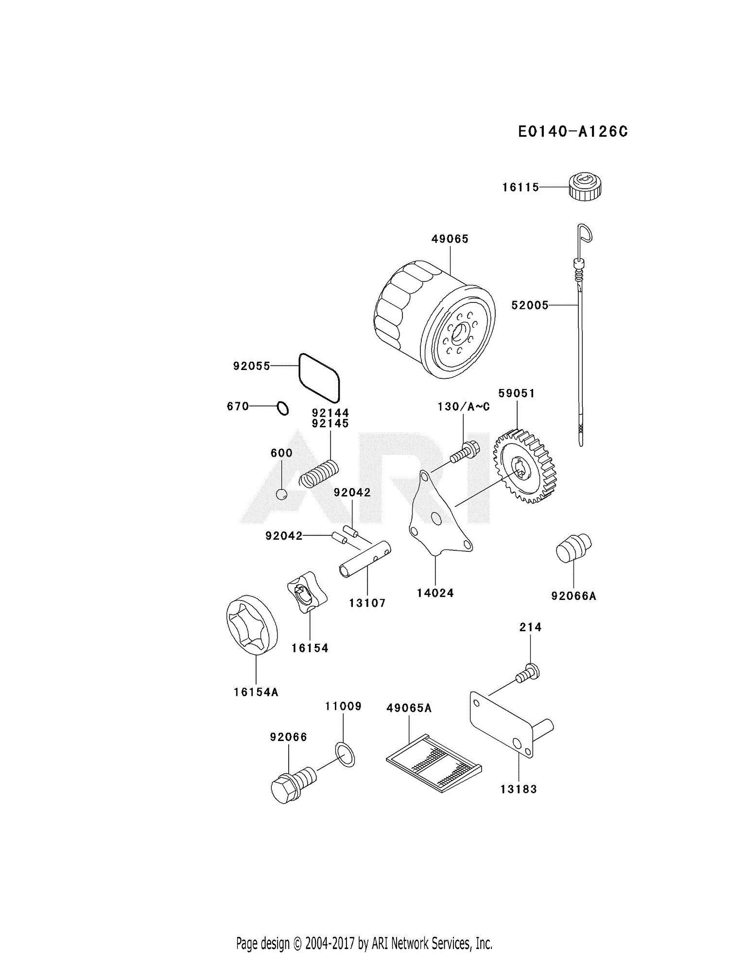Kawasaki FD661D-AS03 4 Stroke Engine FD661D Parts Diagram for