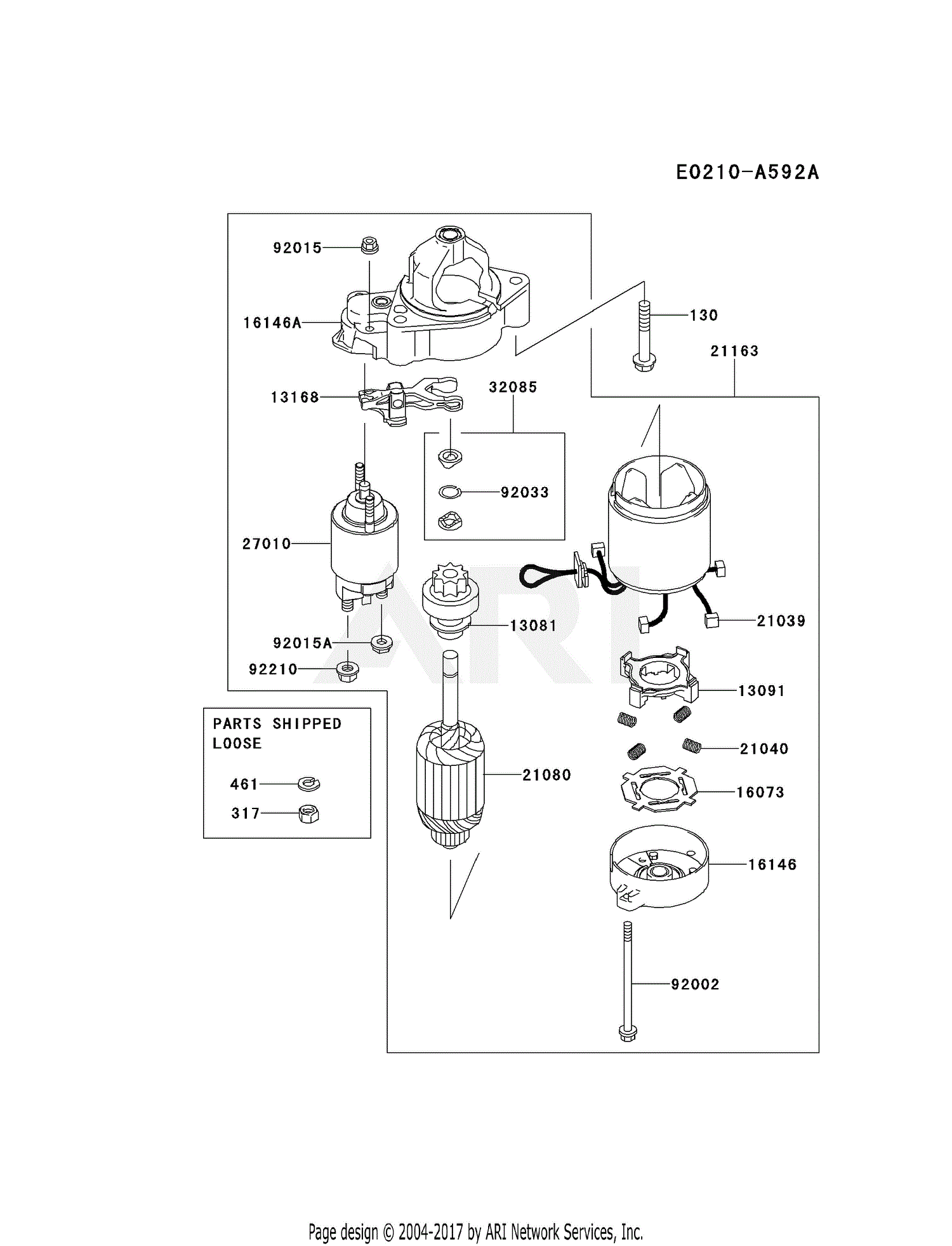 Kawasaki FD731V-FS00 4 Stroke Engine FD731V Parts Diagram for STARTER