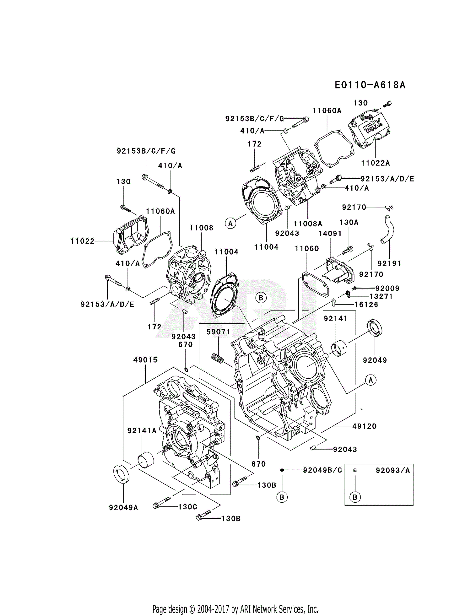 Kawasaki Fd750d Cs09 4 Stroke Engine Fd750d Parts Diagram For Cylinder Crankcase