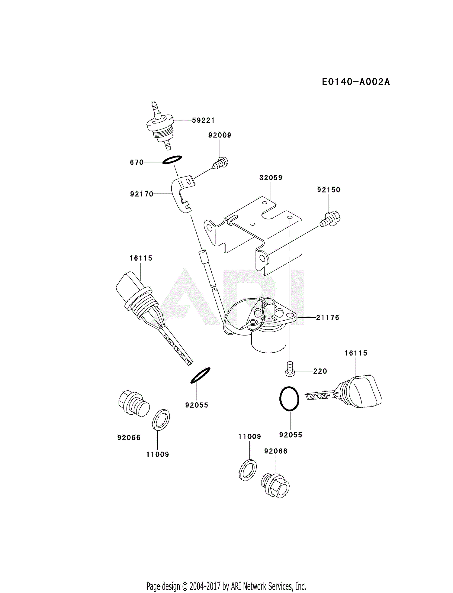 Kawasaki FE250D-AS02 4 Stroke Engine FE250D Parts Diagram for ...