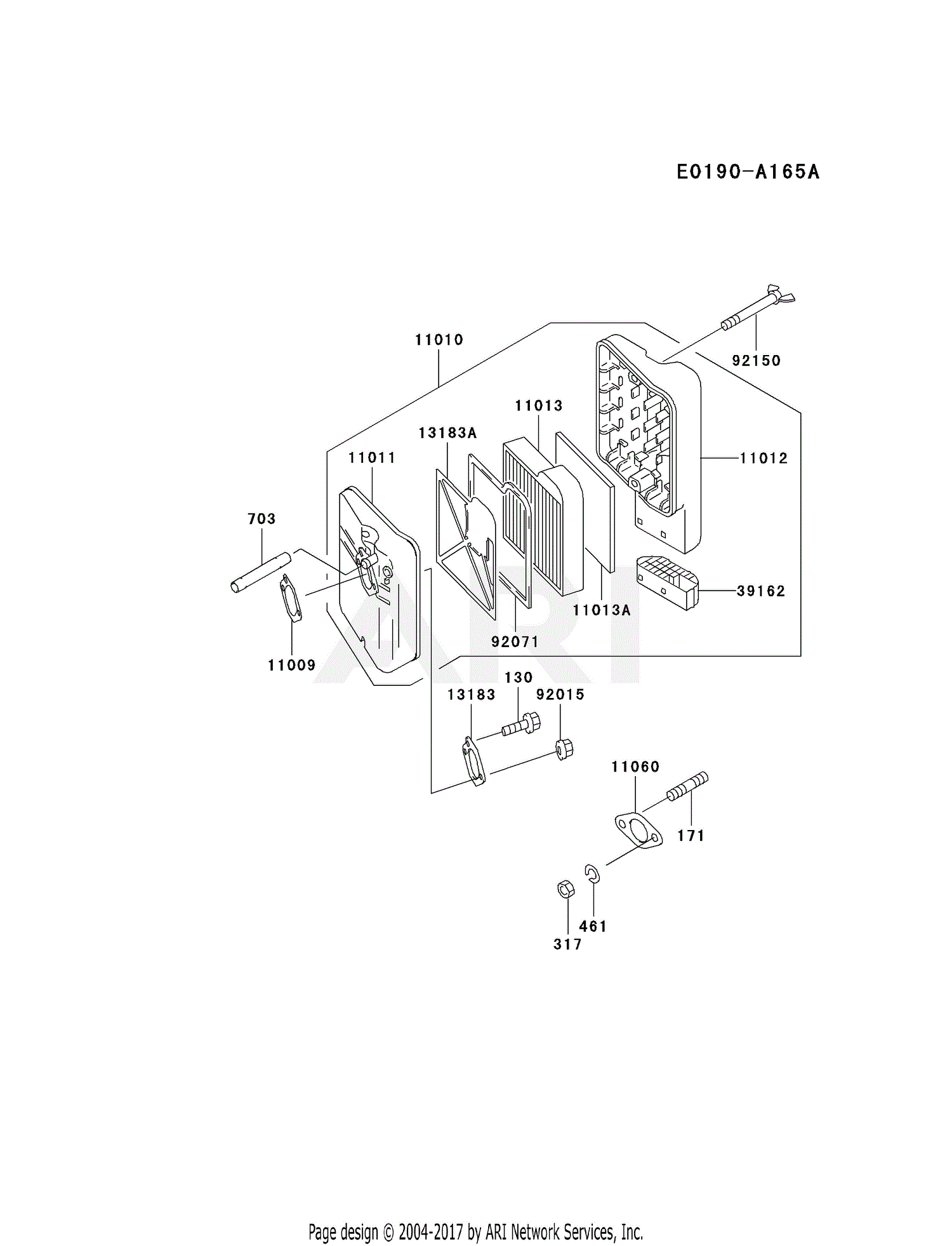  Kawasaki  FE350D AS07 4 Stroke Engine  FE350D Parts Diagram 