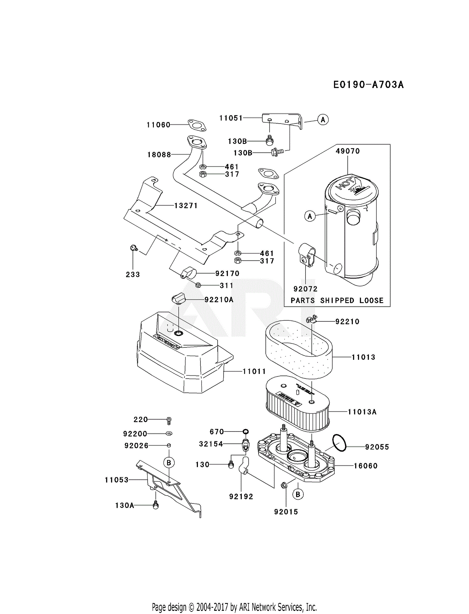 Kawasaki FH381V-AS25 4 Stroke Engine FH381V Parts Diagram for AIR ...