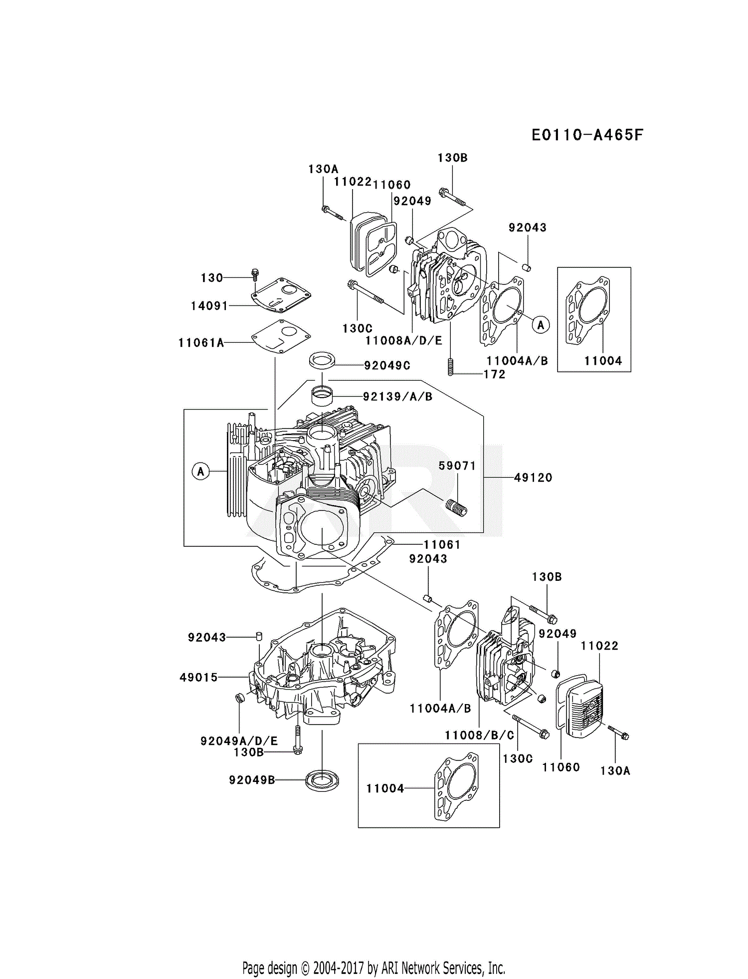 Kawasaki FH430V-AS25 4 Engine FH430V Parts Diagram for CYLINDER/CRANKCASE