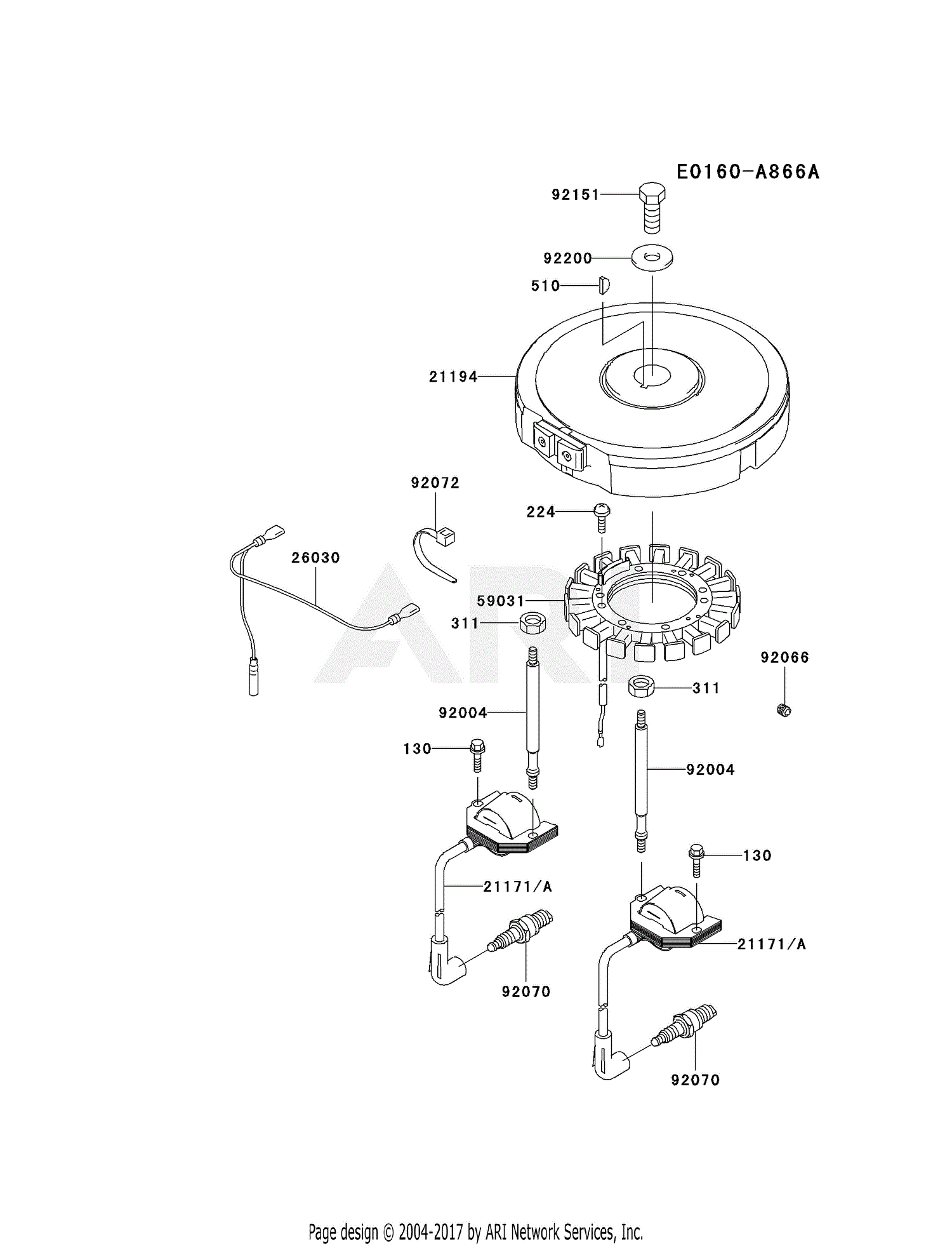 Kawasaki FH451V-AS11 4 Stroke Engine FH451V Parts Diagram for ELECTRIC