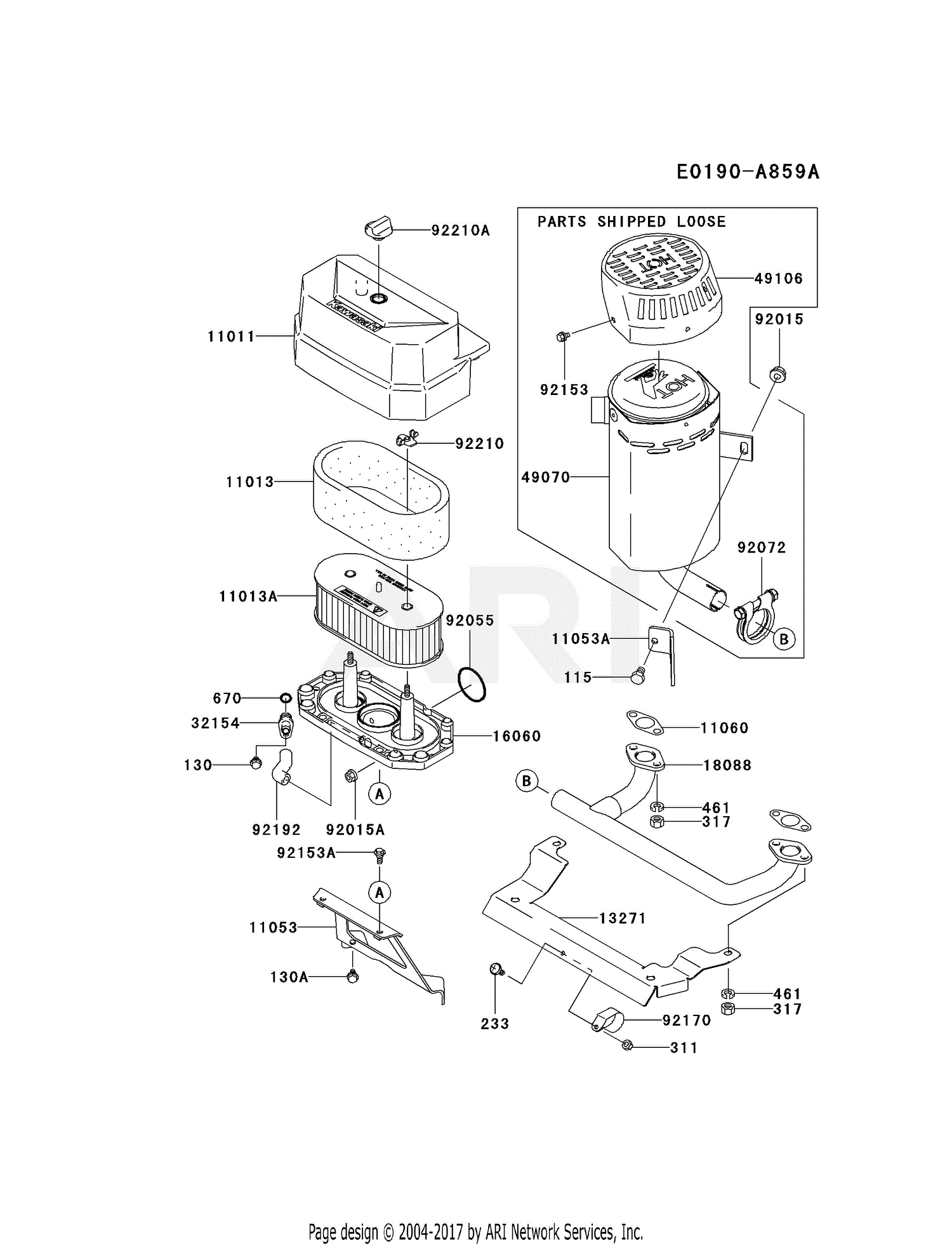 Kawasaki Fh480v-as24 4 Stroke Engine Fh480v Parts Diagram For Air 