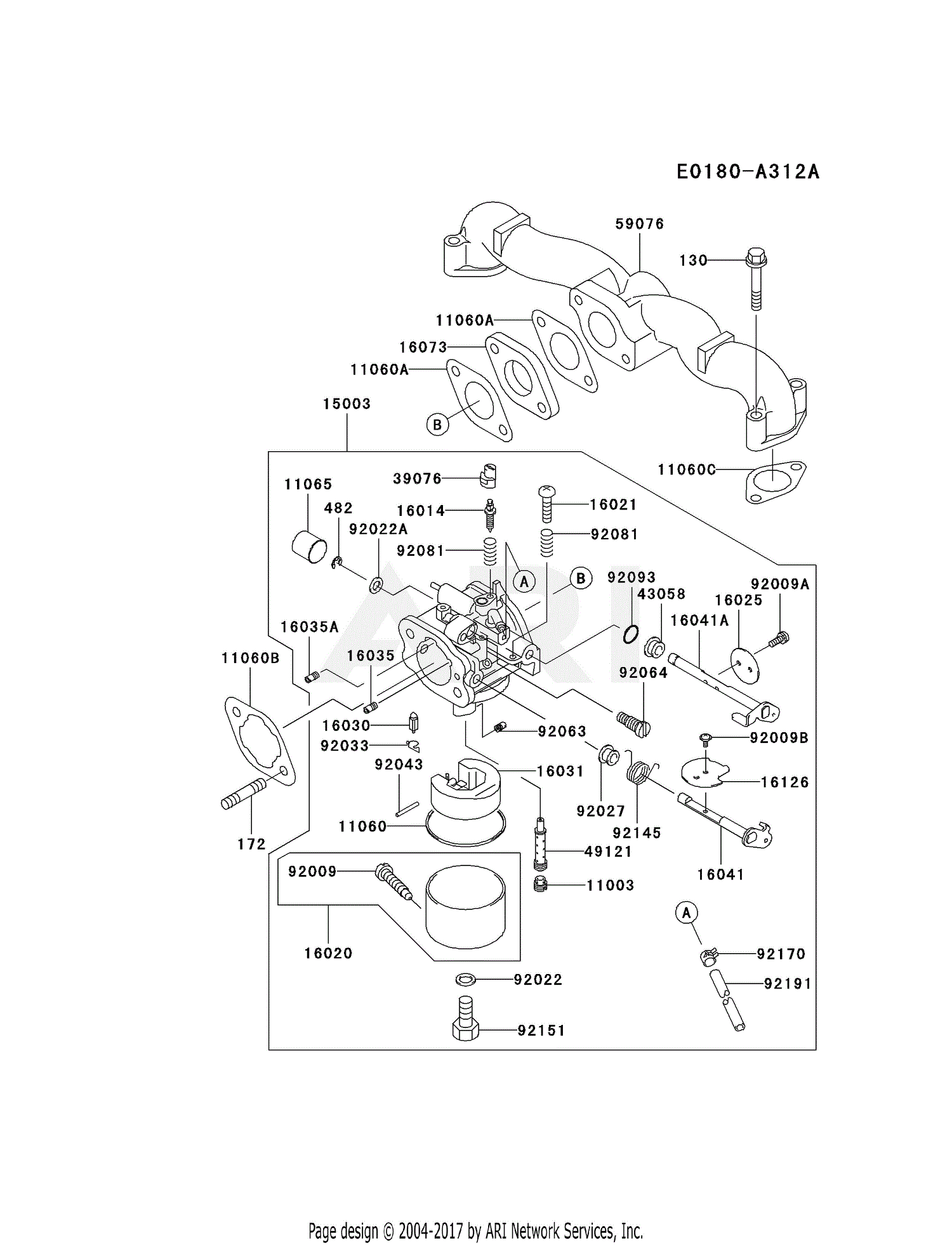 Kawasaki FH500V-AS08 4 Stroke Engine FH500V Parts Diagram ... engine camshaft diagram 