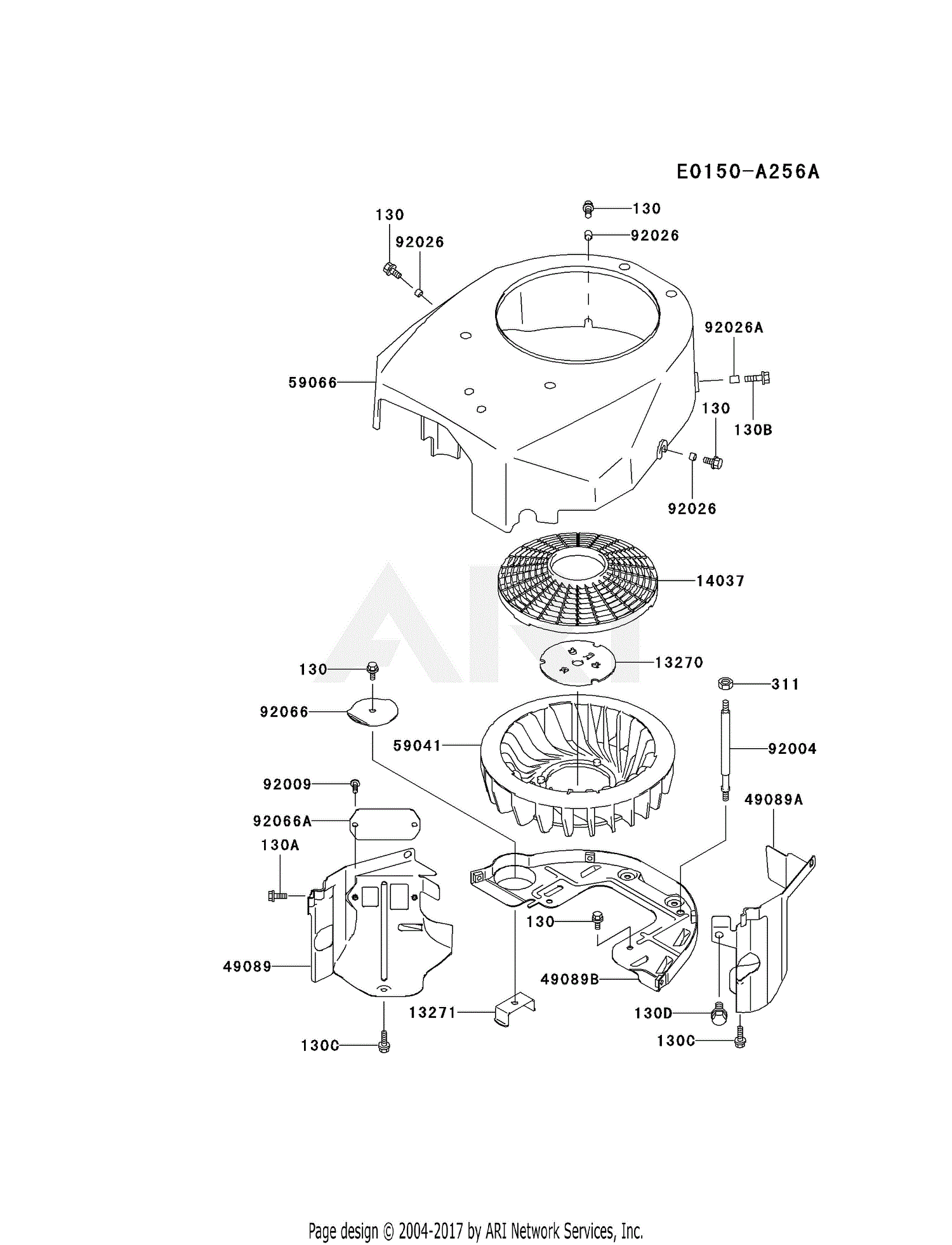 Kawasaki FH500V-BS09 4 Stroke Engine FH500V Parts Diagram for COOLING