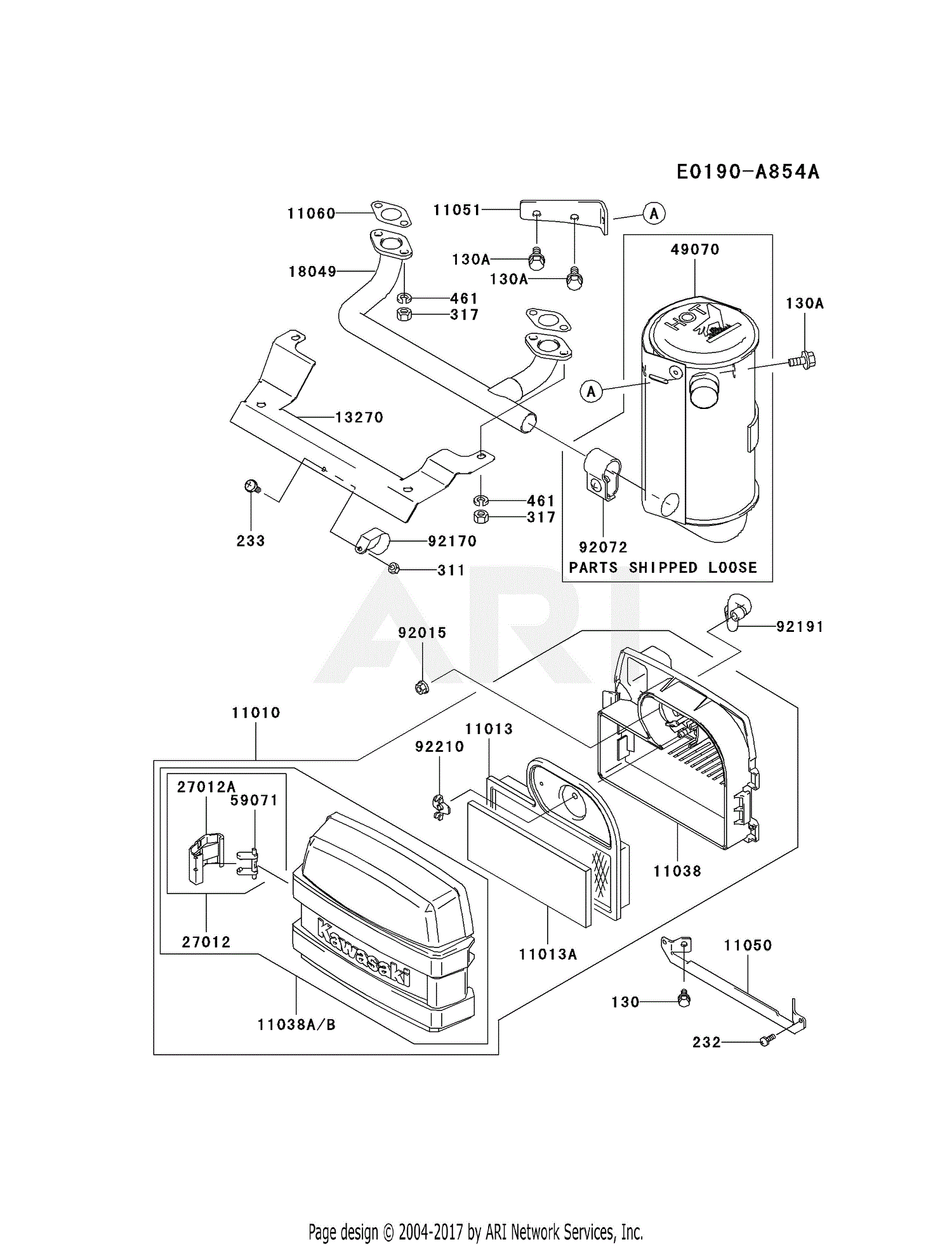 Kawasaki FH531V-BS05 4 Stroke Engine FH531V Parts Diagram for AIR ...