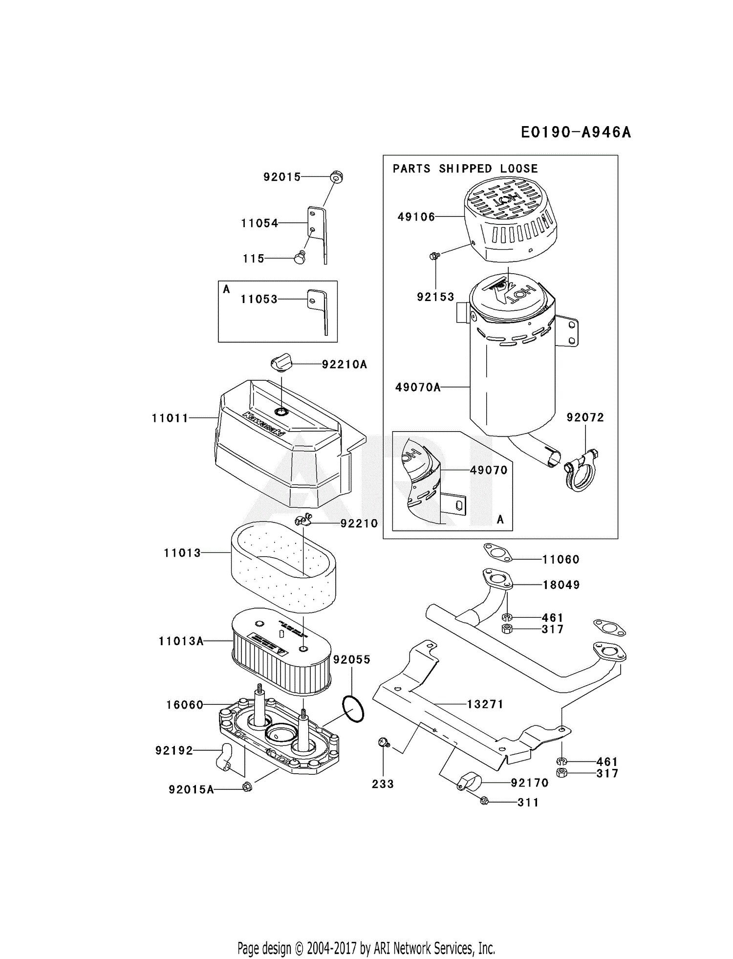 Kawasaki FH541V-AS38 4 Stroke Engine FH541V Parts Diagram for AIR ...