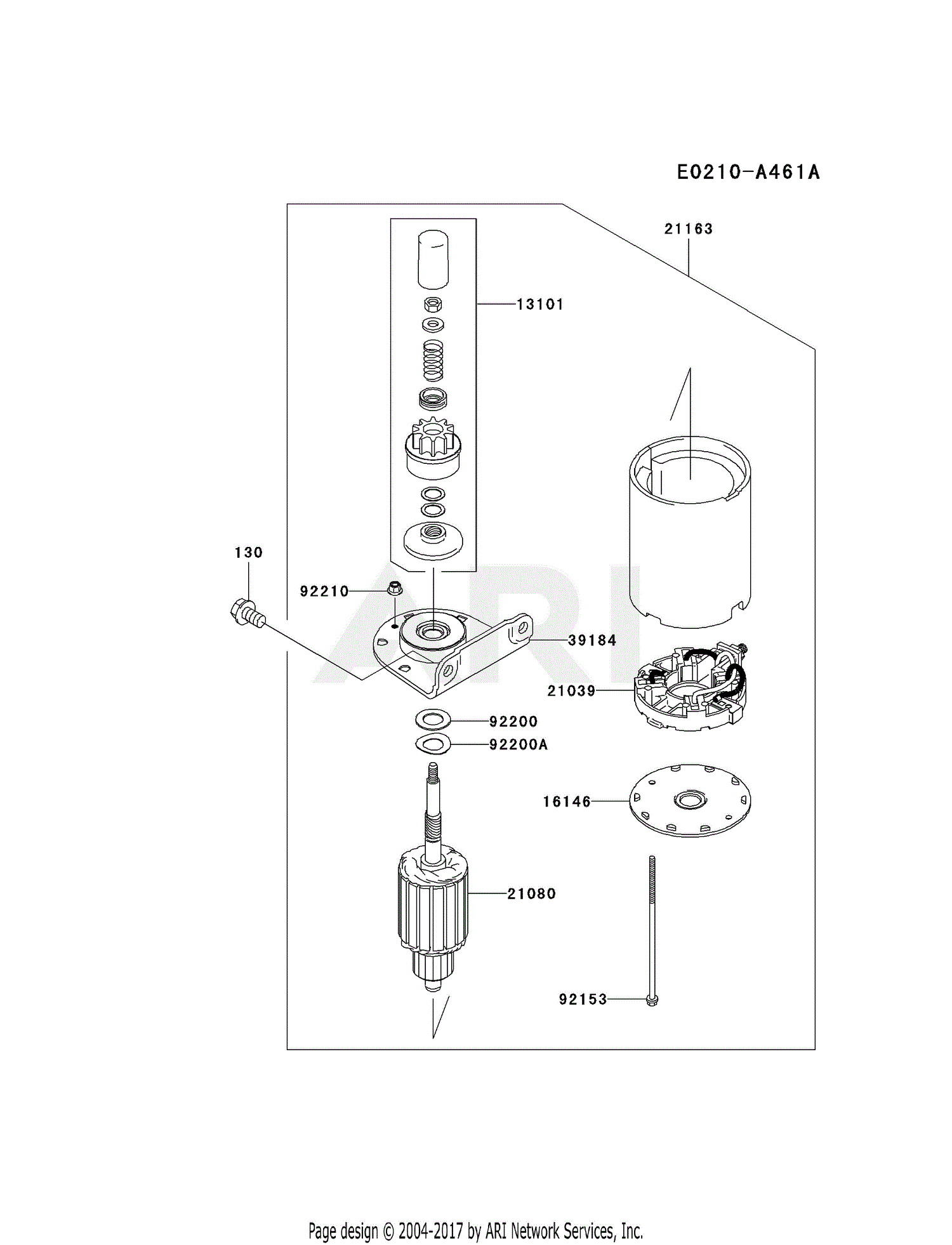 Kawasaki FH541V-BS45 4 Stroke Engine FH541V Parts Diagram for STARTER ...