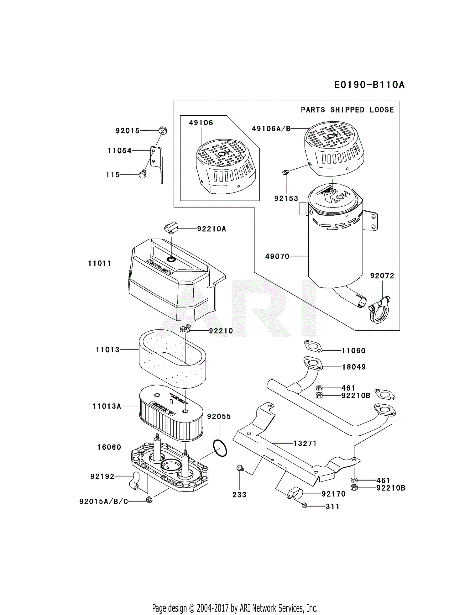 Kawasaki FH541V-CS38 4 Stroke Engine FH541V Parts Diagram for AIR ...