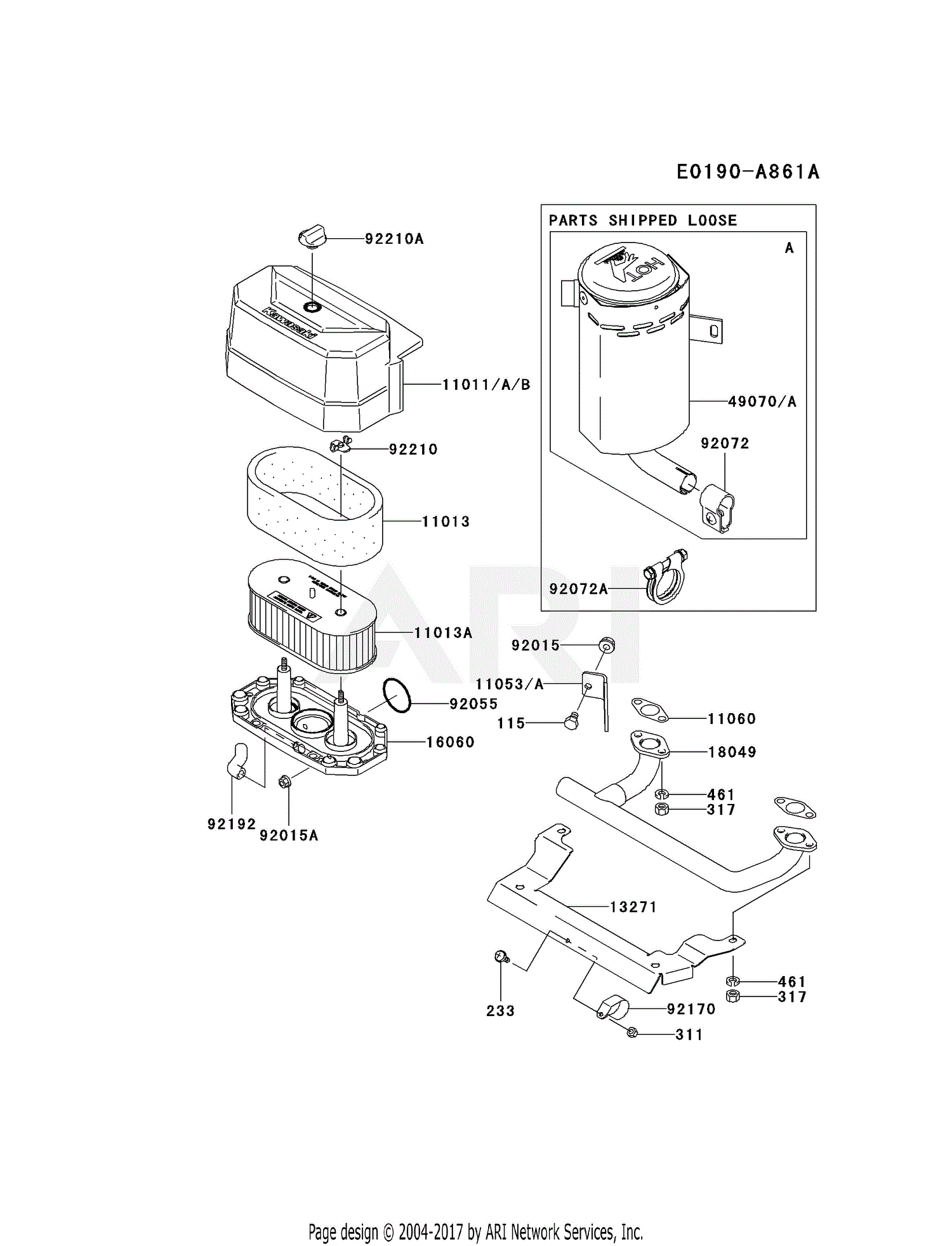 Kawasaki FH580V-AS31 4 Stroke Engine FH580V Parts Diagram for AIR ...