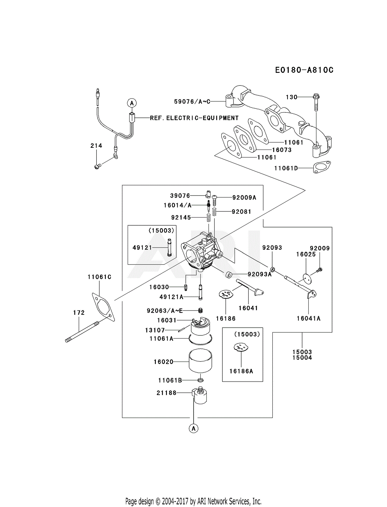 Kawasaki FH580V-AS41 4 Stroke Engine FH580V Parts Diagram for 