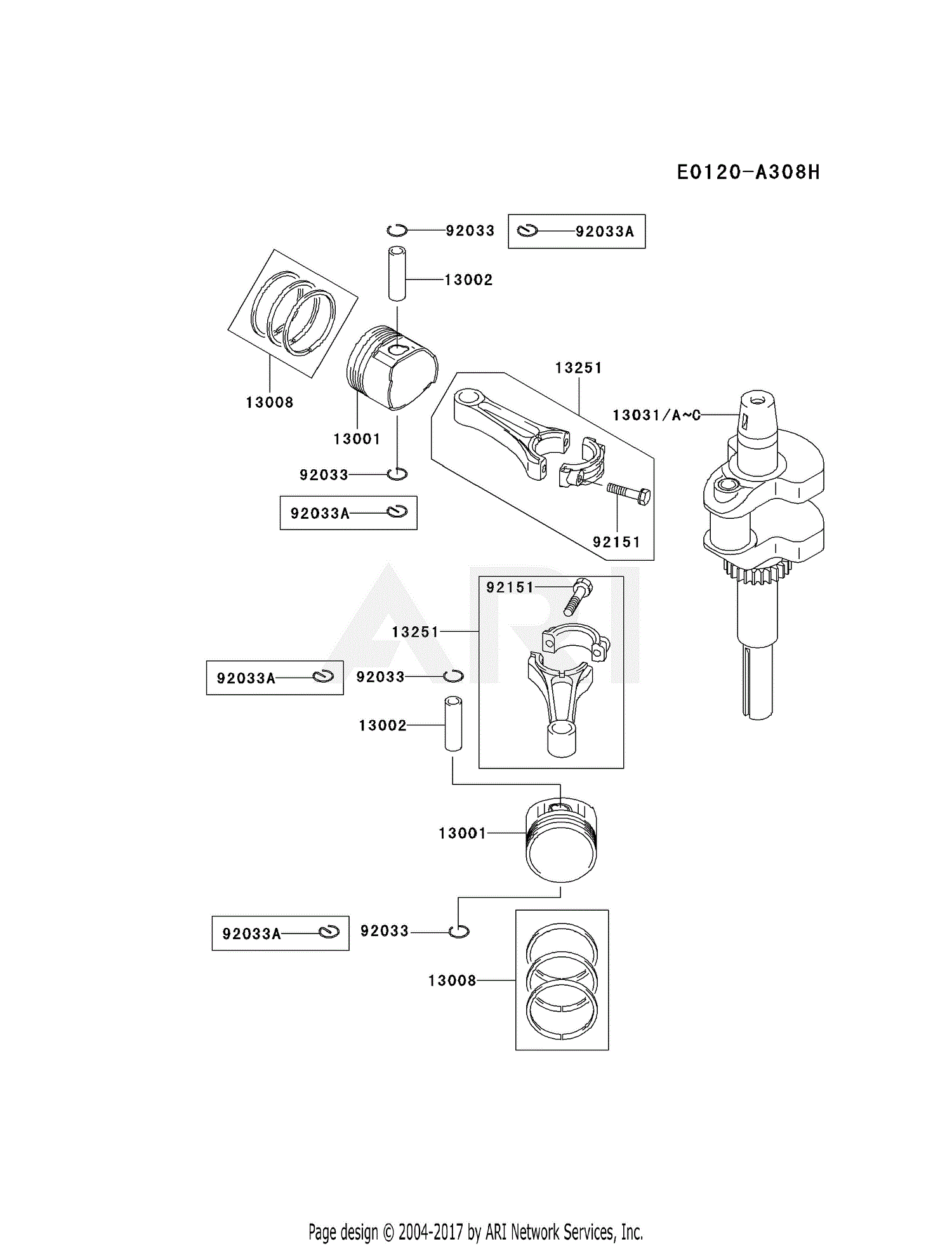 Kawasaki FH580V-BS16 4 Stroke Engine FH580V Parts Diagram ... crankshaft engine diagram 